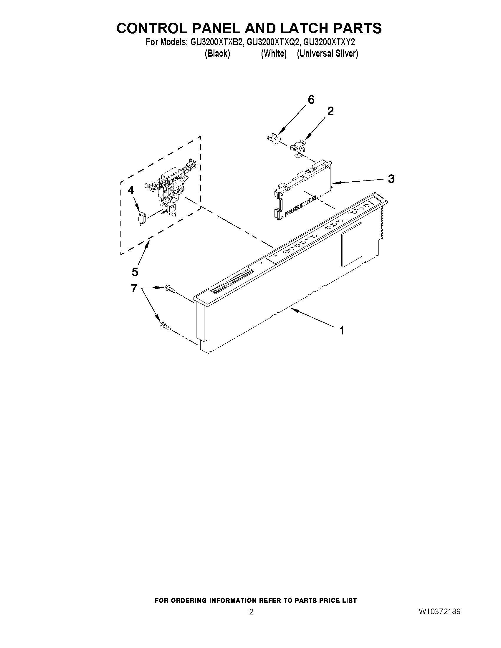 02 - CONTROL PANEL AND LATCH PARTS
