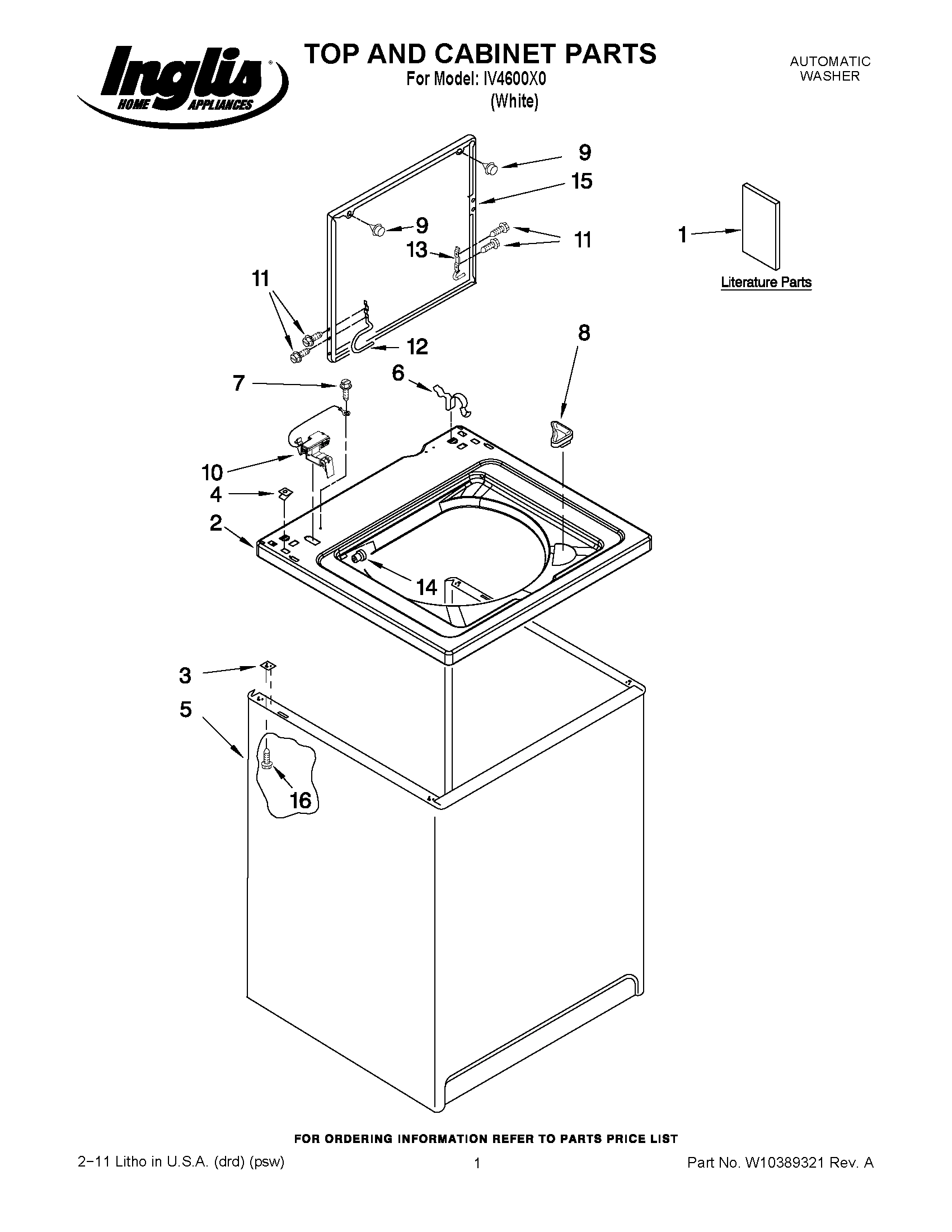 01 - TOP AND CABINET PARTS