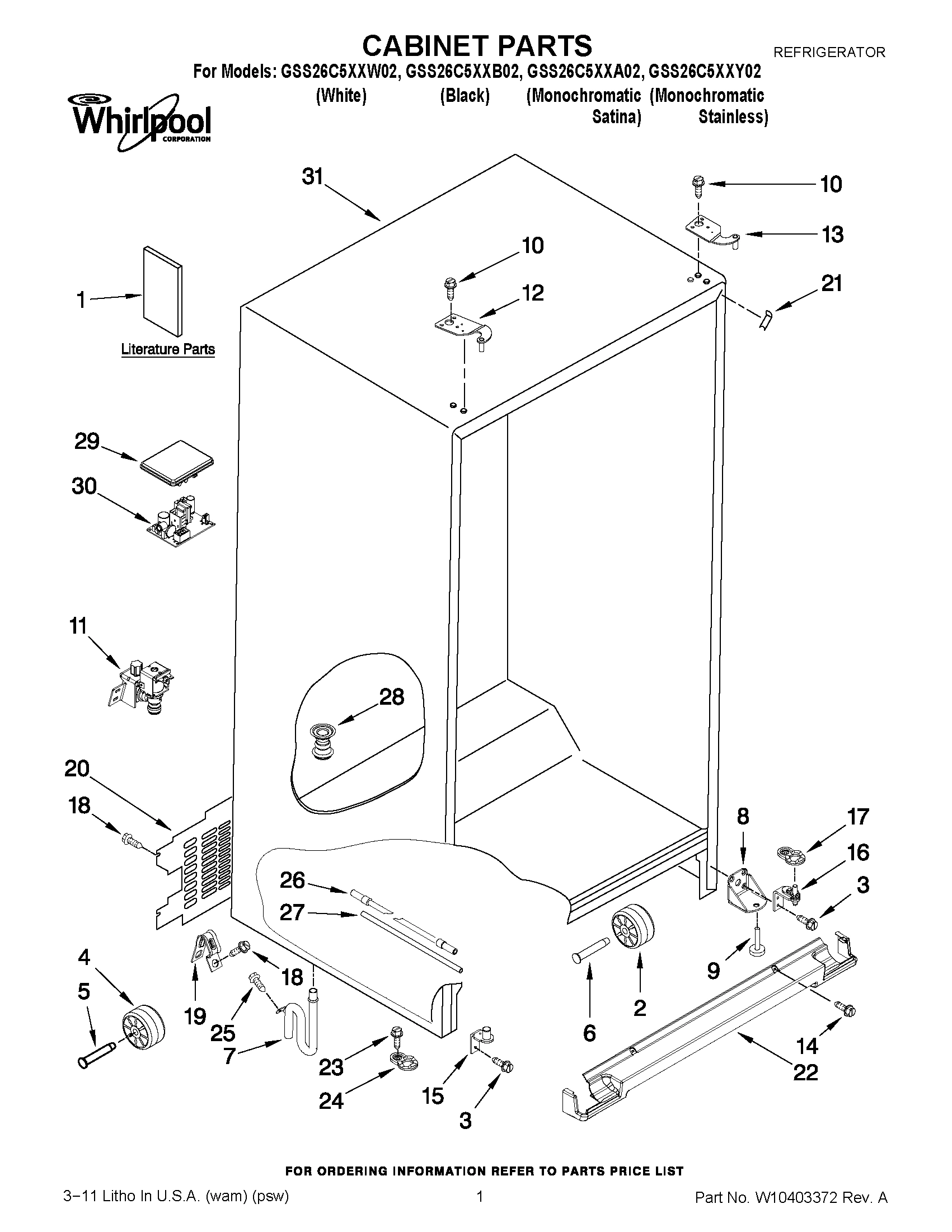 01 - CABINET PARTS