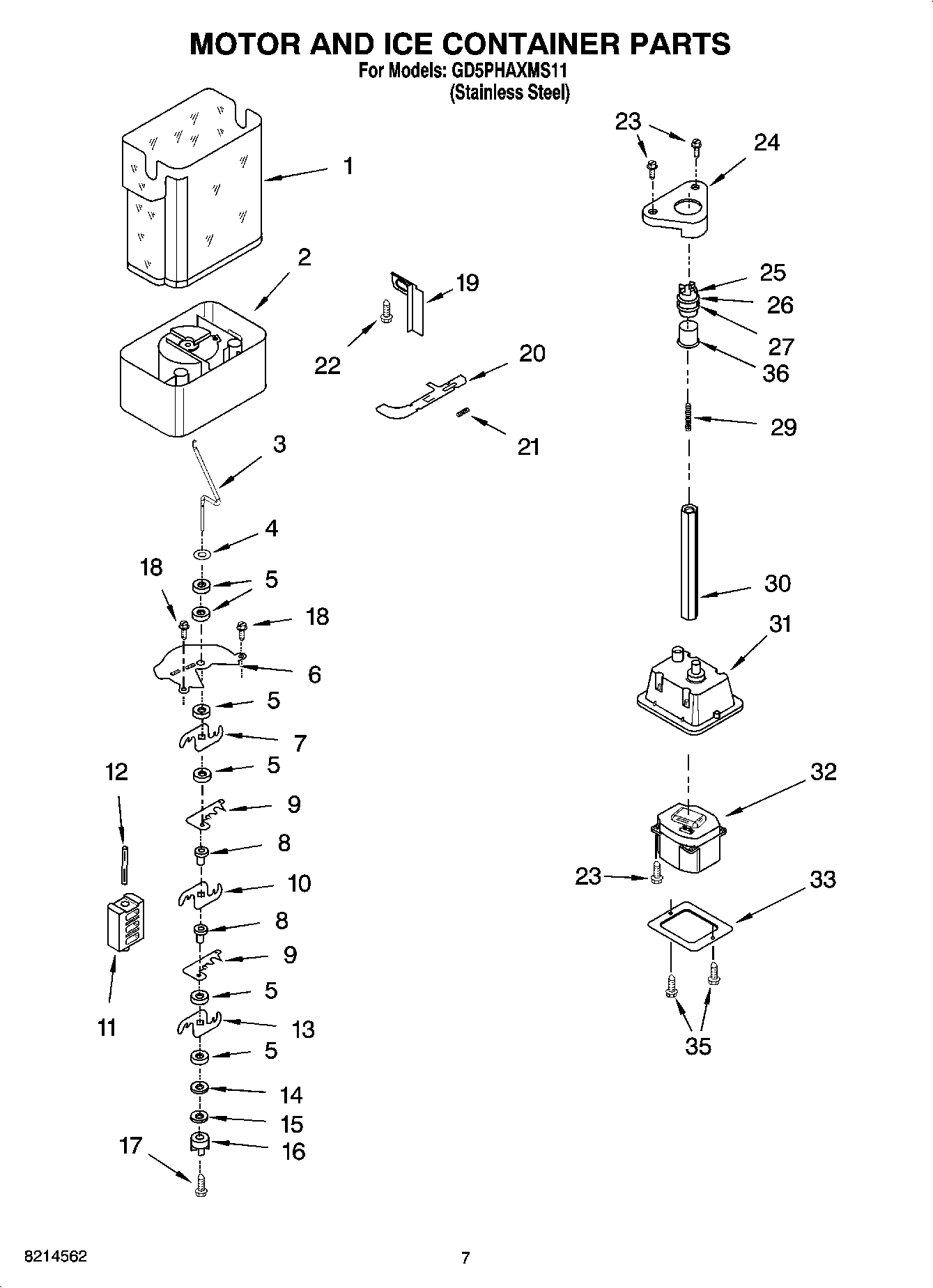 05 - MOTOR AND ICE CONTAINER PARTS