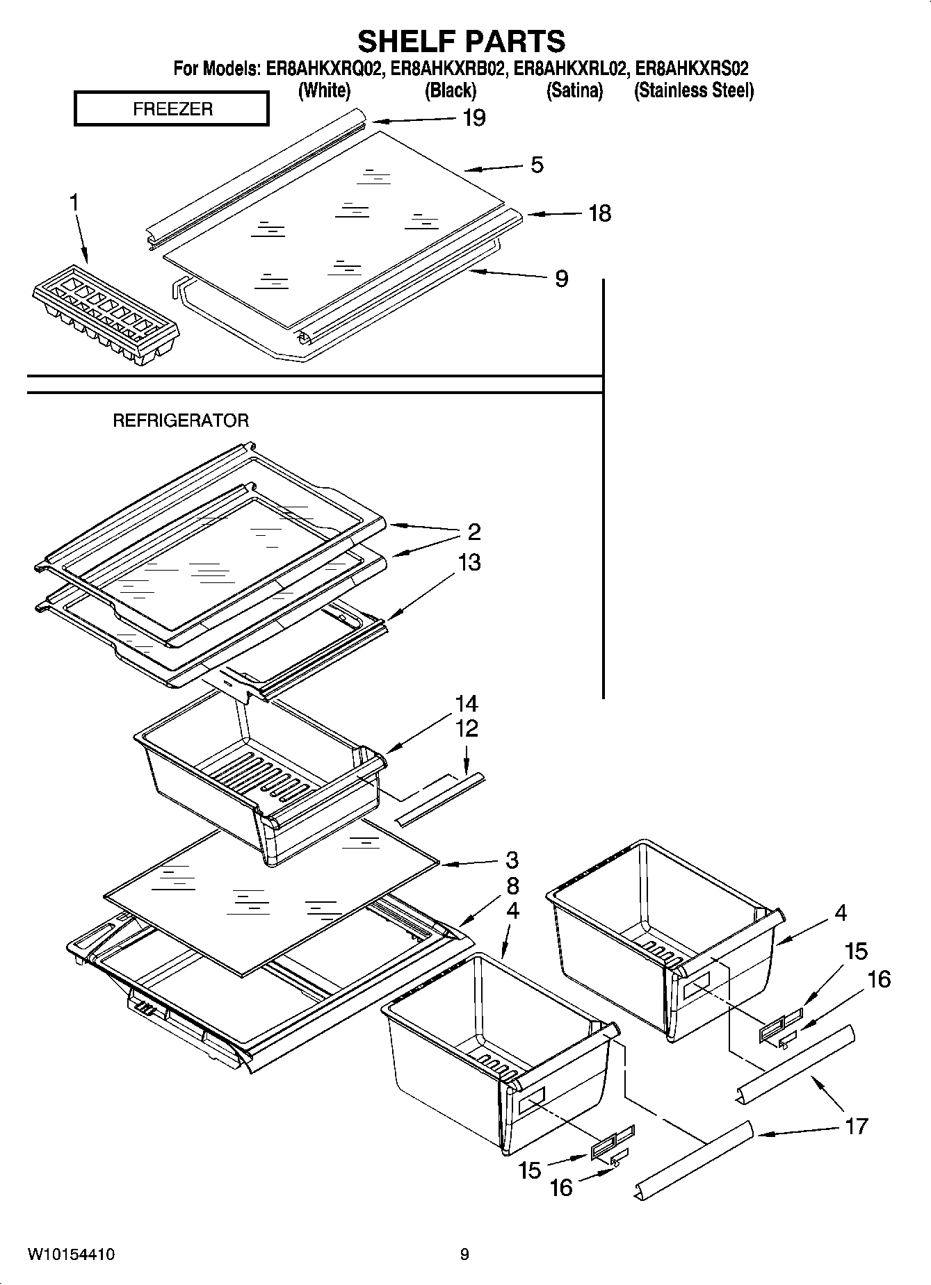 05 - SHELF PARTS, OPTIONAL PARTS (NOT INCLUDED)