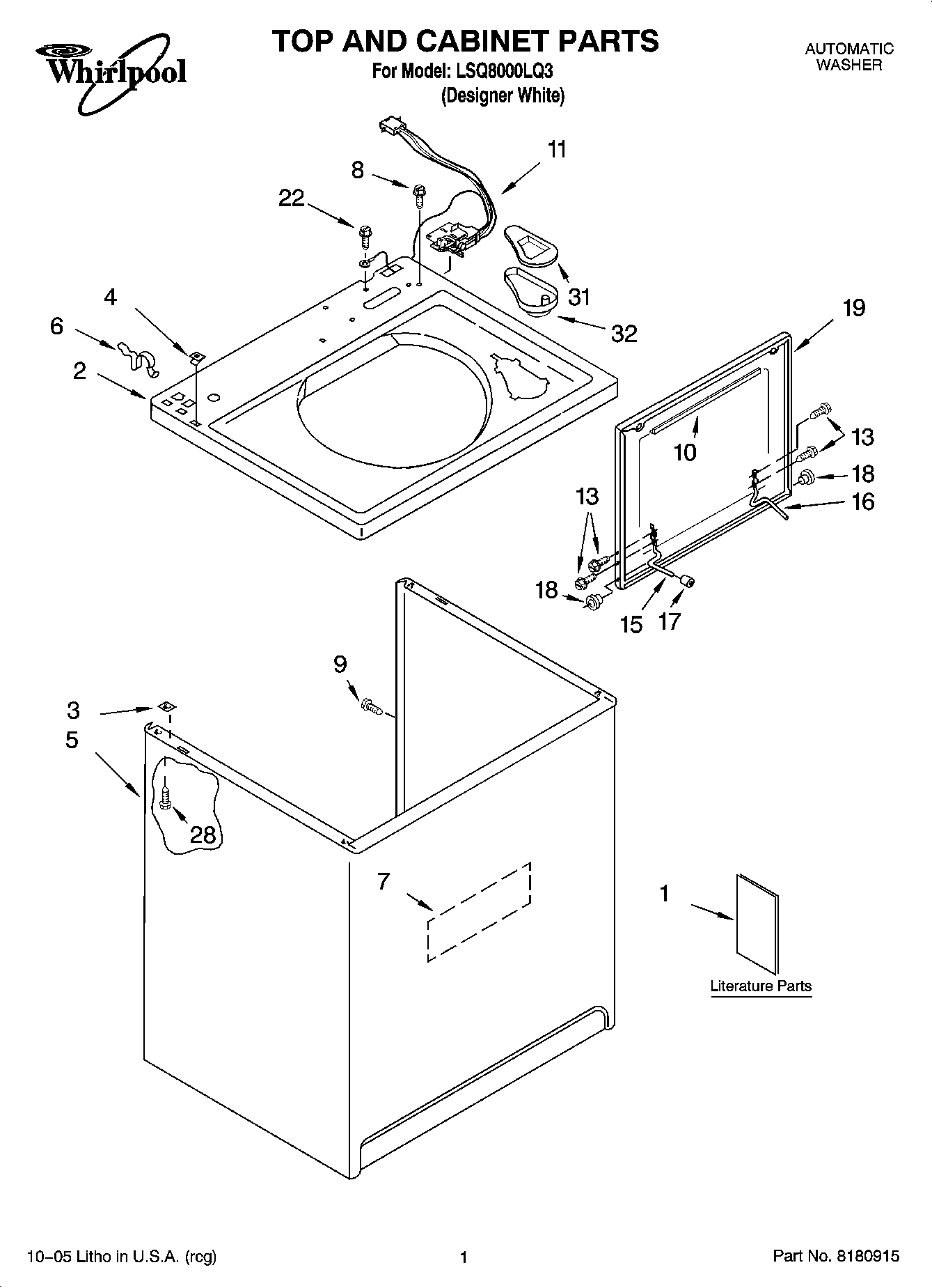01 - TOP AND CABINET PARTS