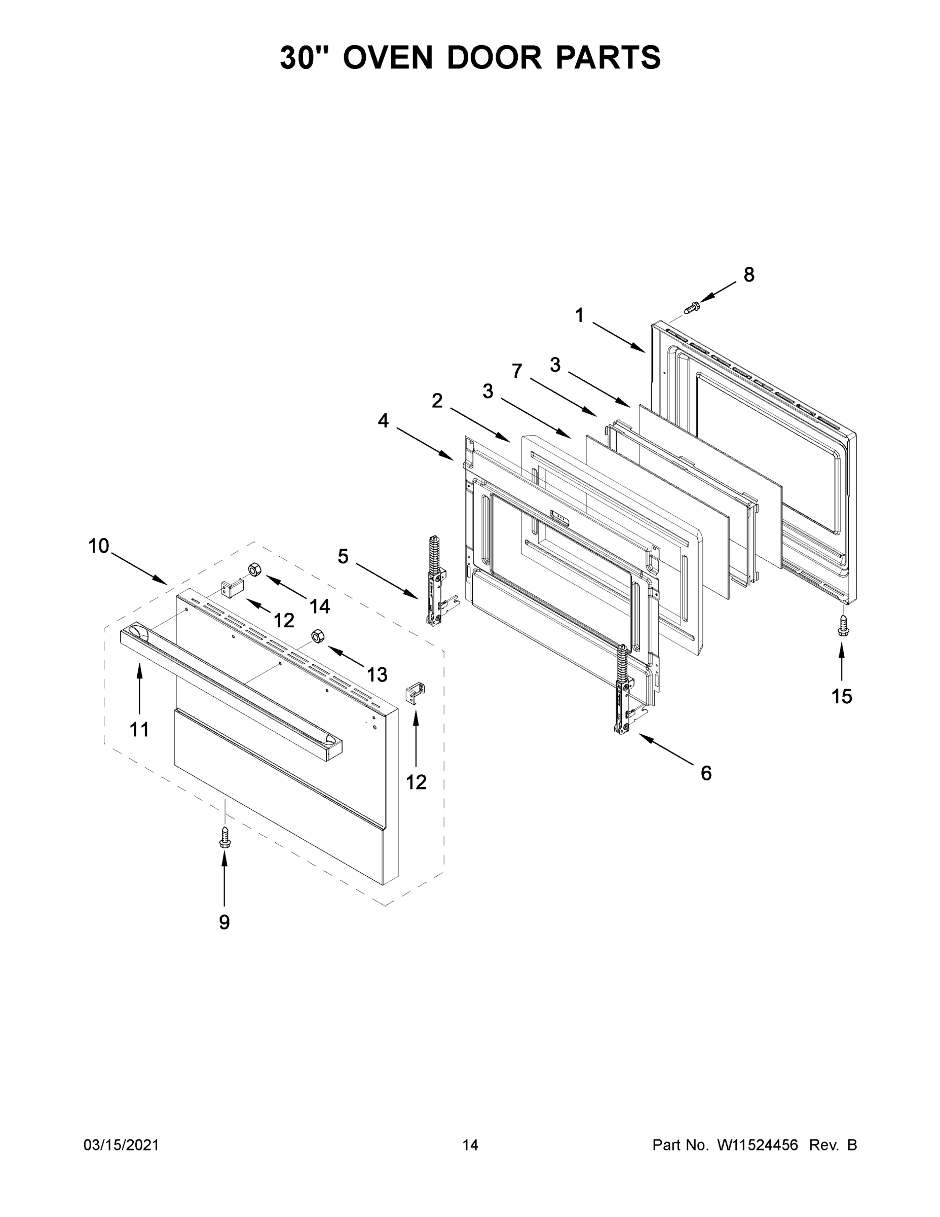 08 - 30" OVEN DOOR PARTS