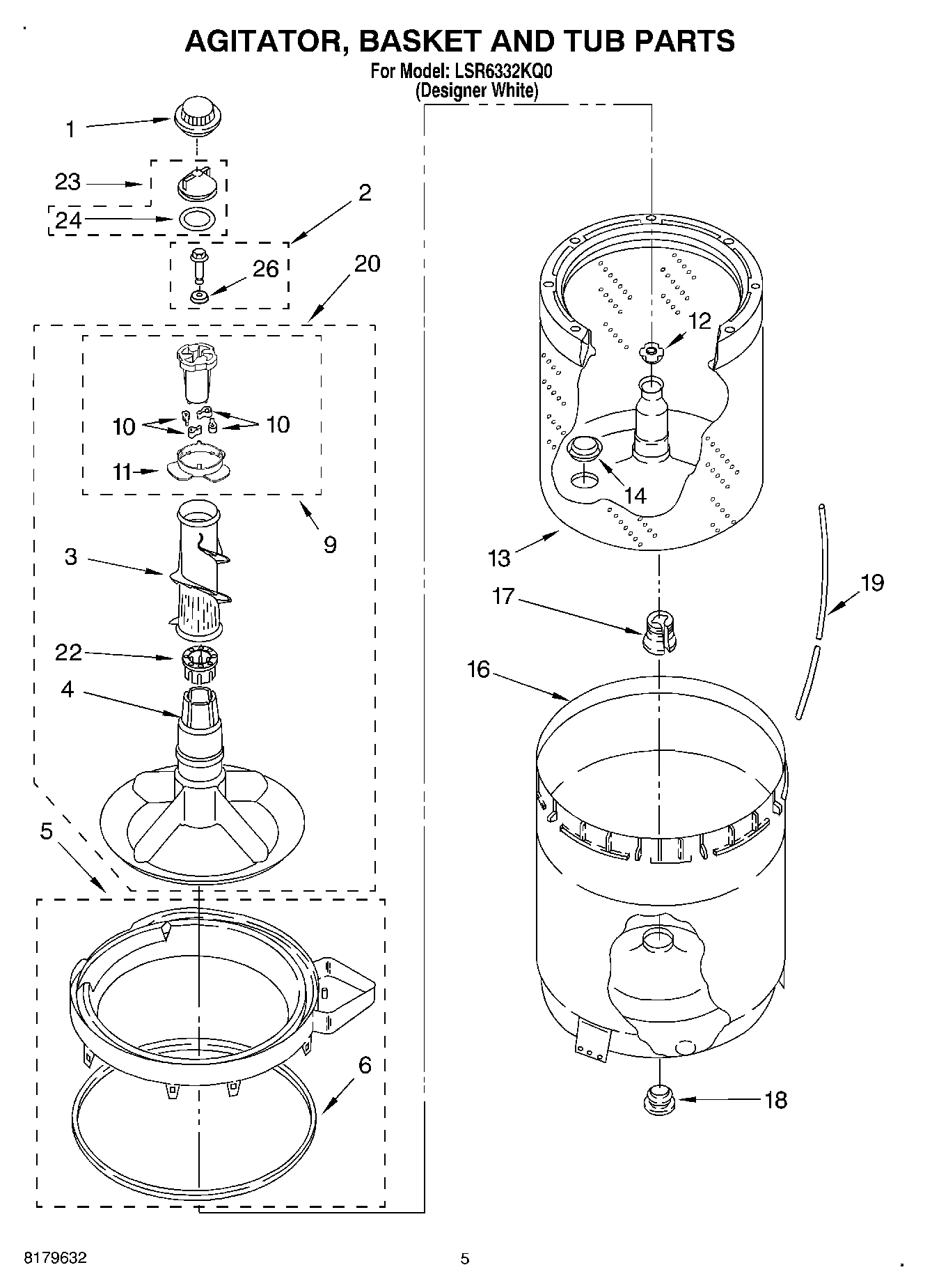 03 - AGITATOR, BASKET AND TUB