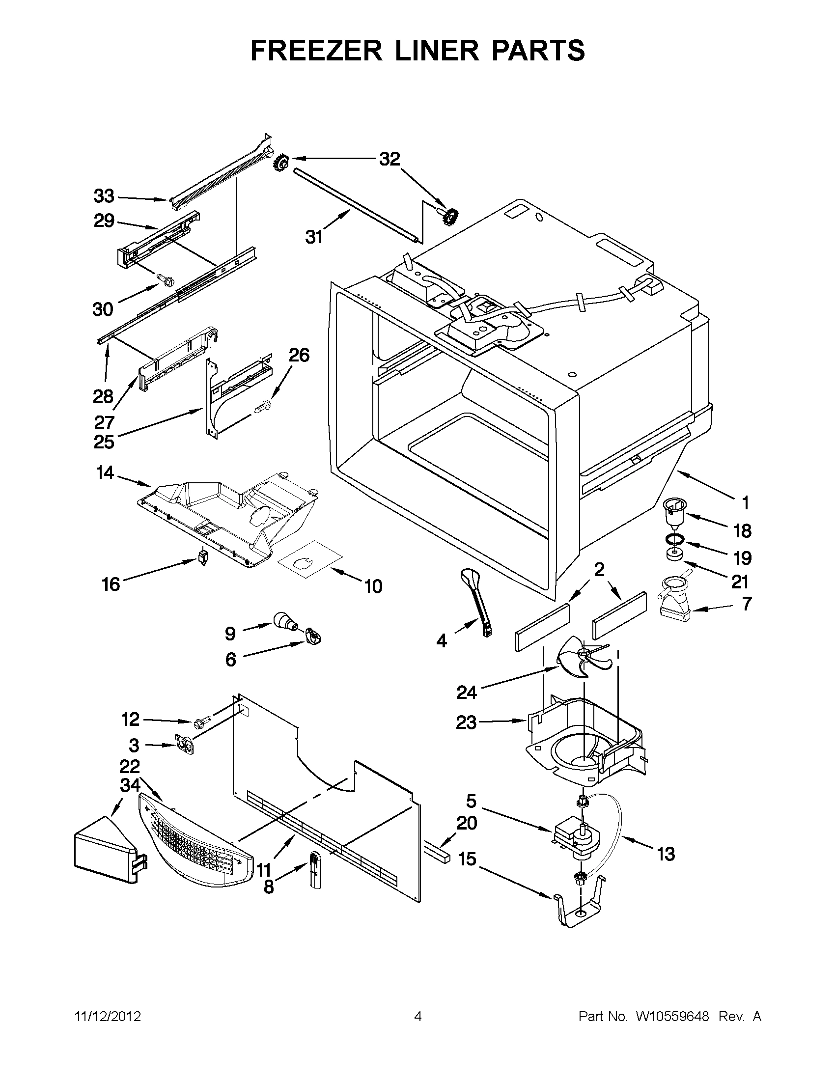 02 - FREEZER LINER PARTS