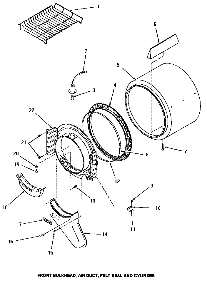07 - FR BLKHD, AIR DUCT, FELT SEAL & CYLINDER