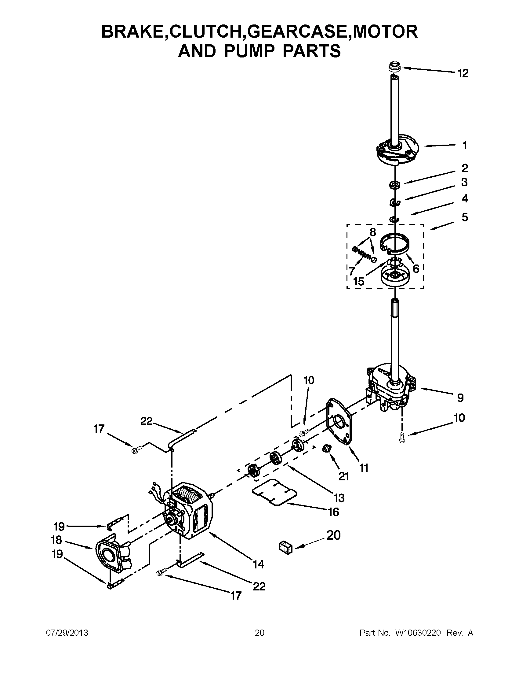 10 - BRAKE,CLUTCH,GEARCASE,MOTOR AND PUMP PARTS
