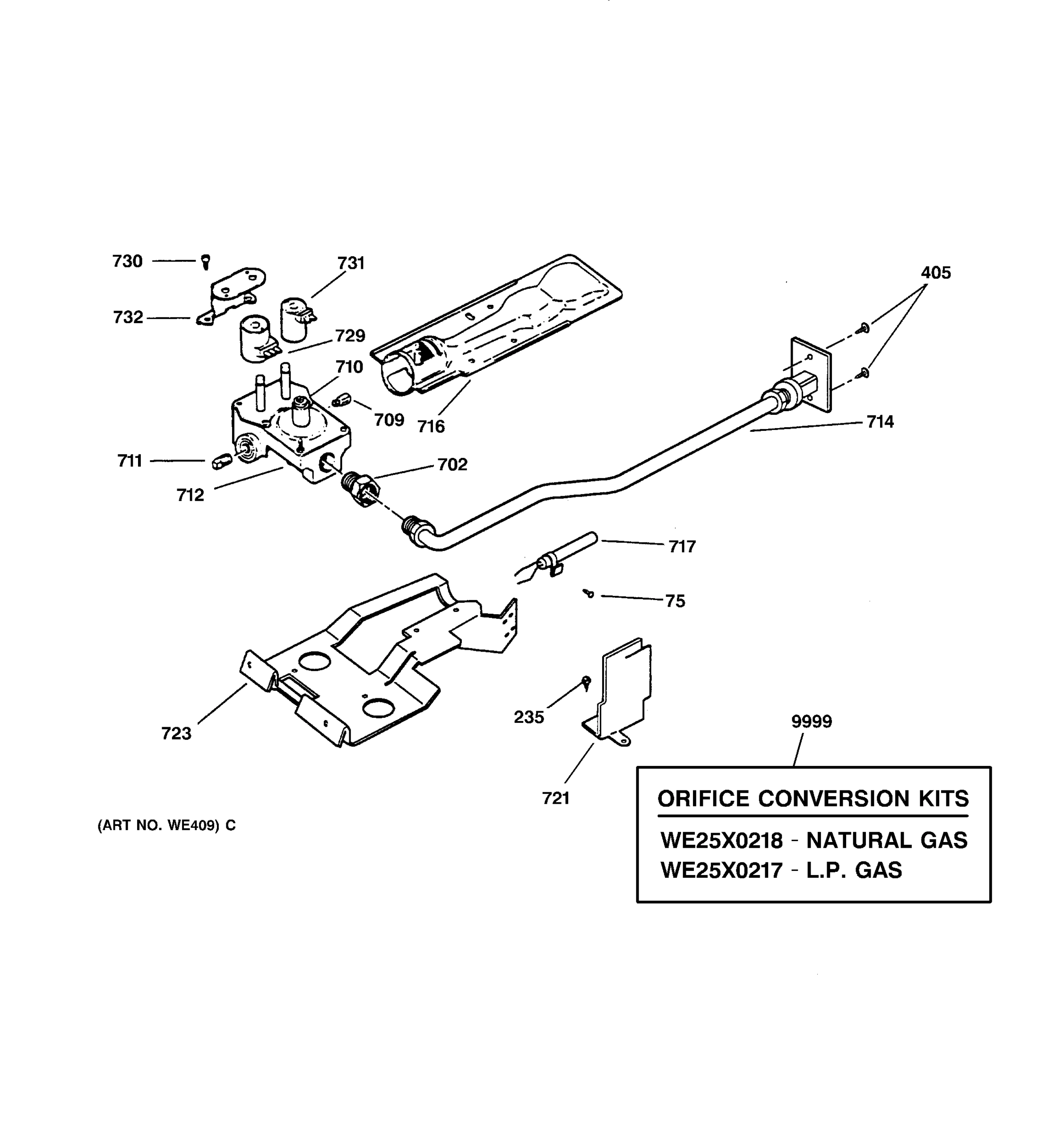 GAS VALVE & BURNER ASSEMBLY