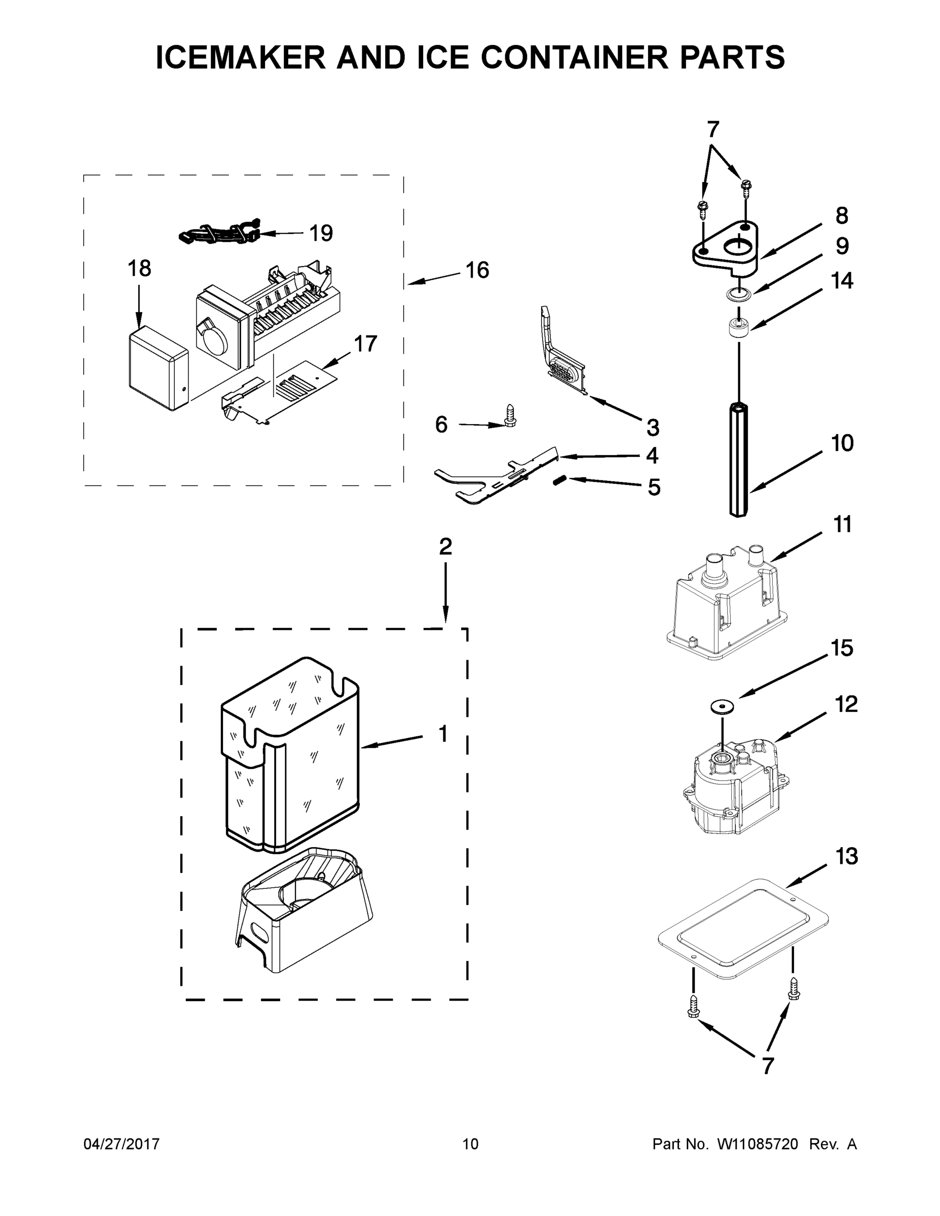 06 - ICEMAKER AND ICE CONTAINER PARTS