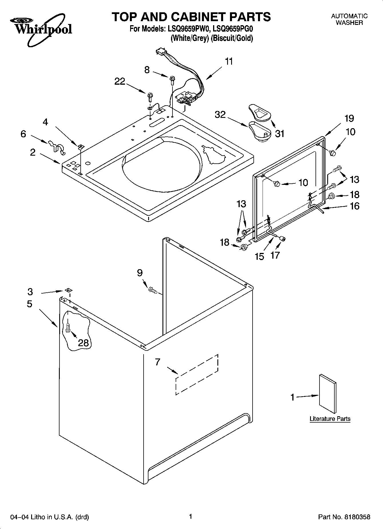 01 - TOP AND CABINET PARTS