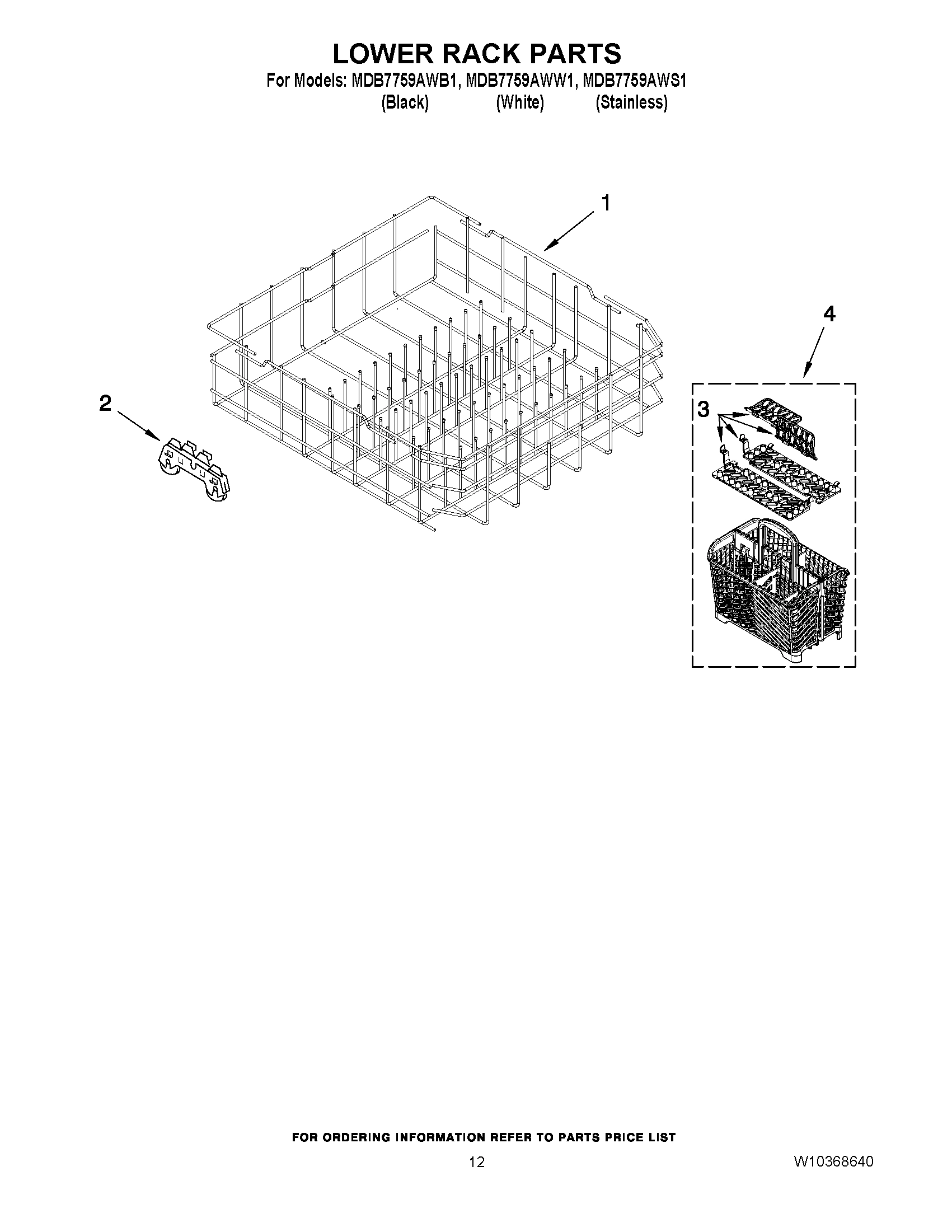 10 - LOWER RACK PARTS