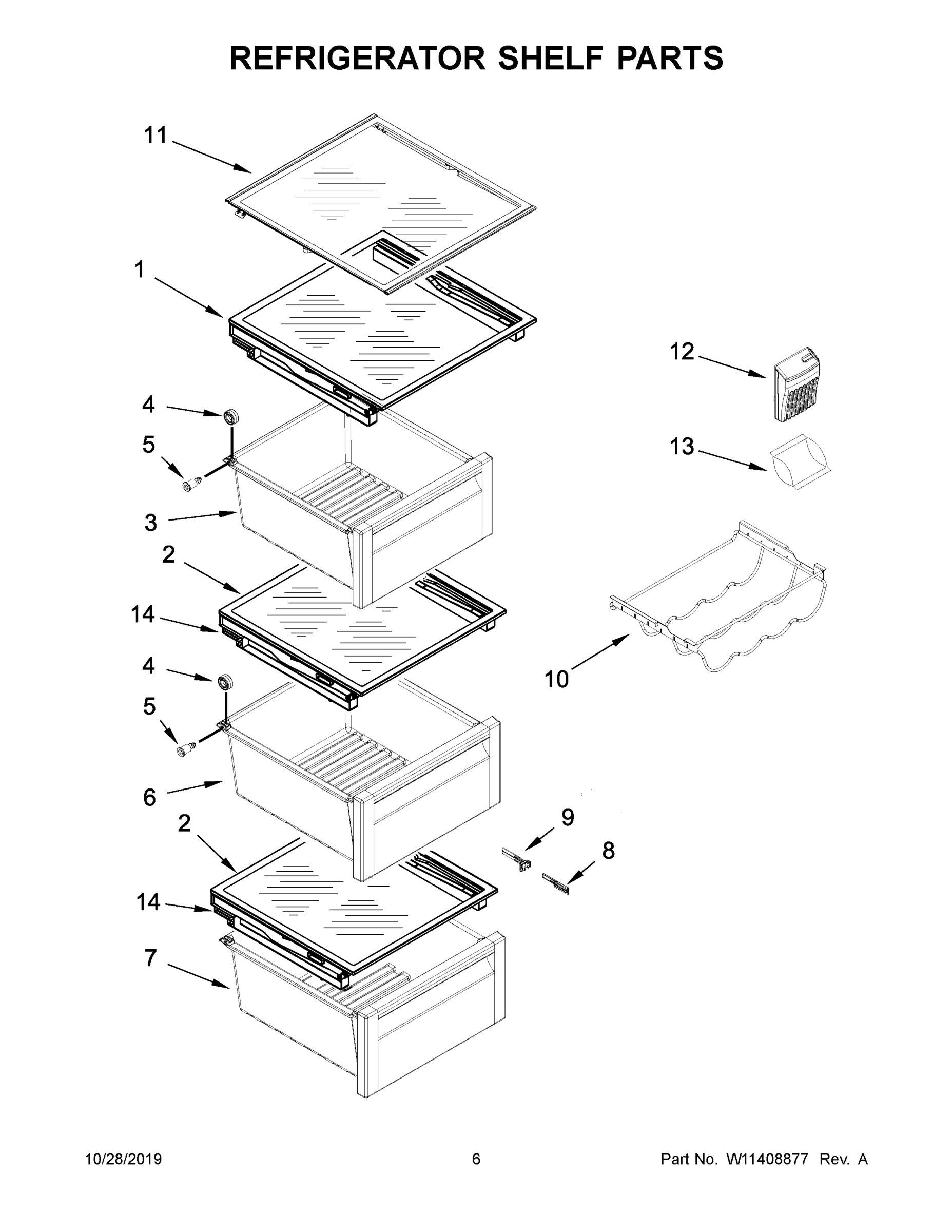 04 - REFRIGERATOR SHELF PARTS
