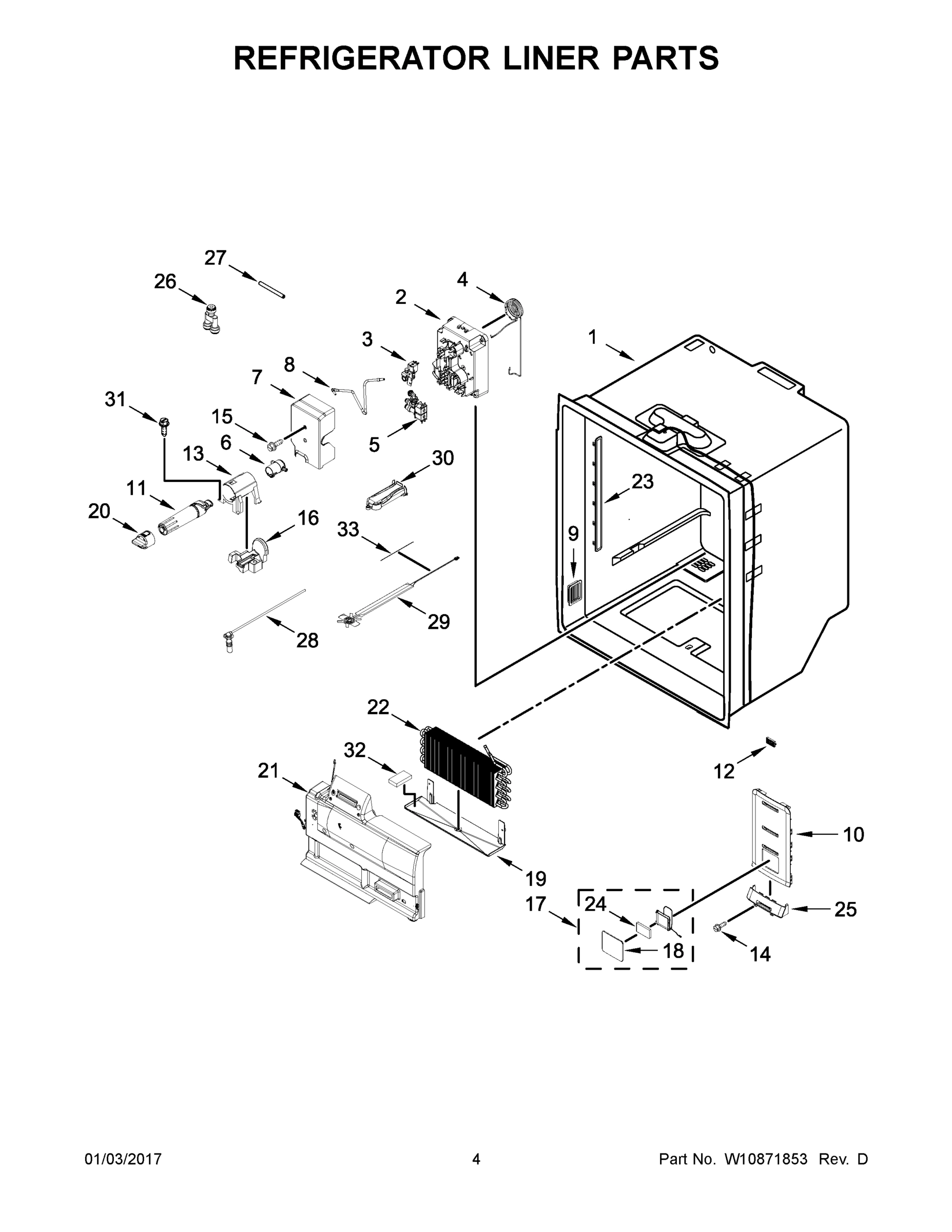 03 - REFRIGERATOR LINER PARTS