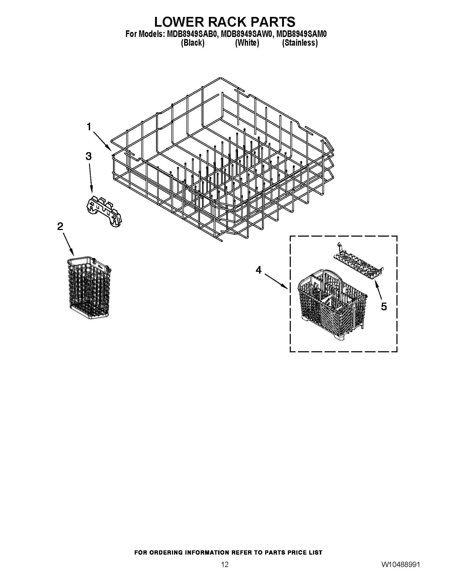 10 - LOWER RACK PARTS