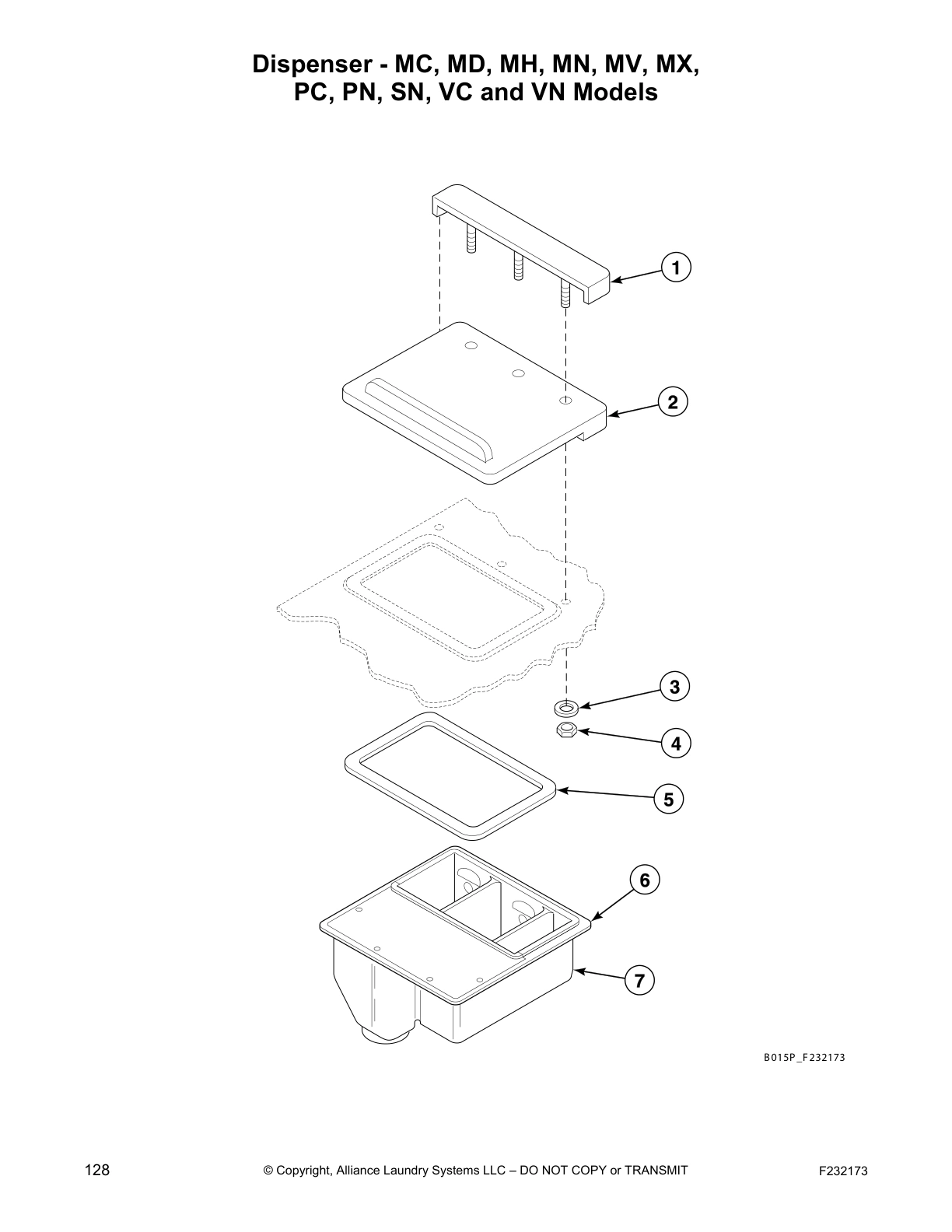 Dispenser - MC, MD, MH, MN, MV, MX,
PC, PN, SN, VC and VN Models