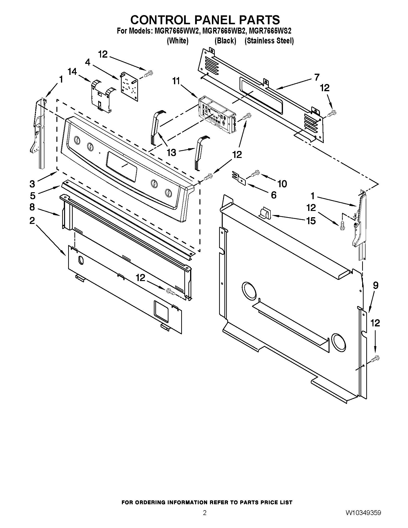 02 - CONTROL PANEL PARTS