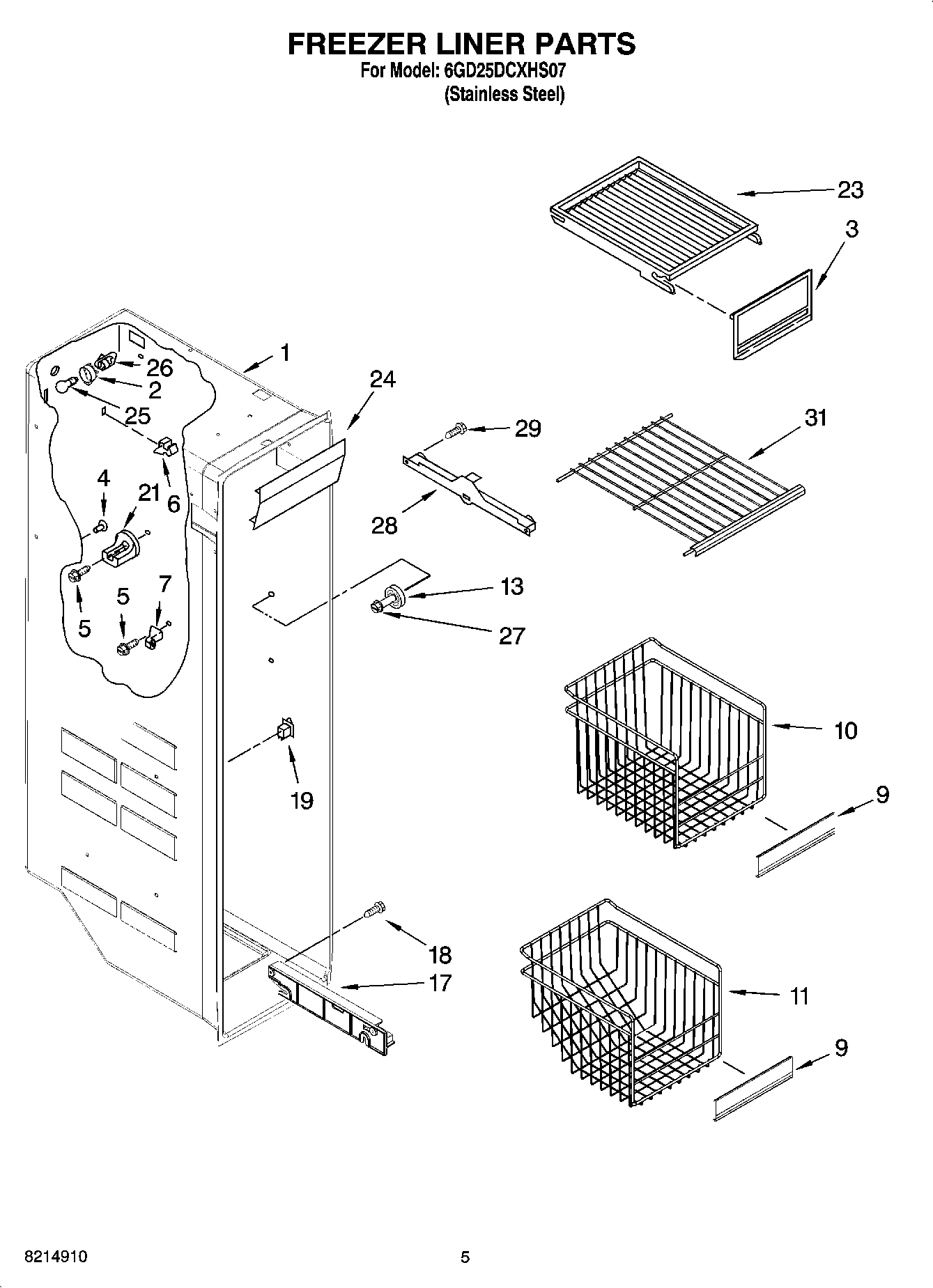 04 - FREEZER LINER PARTS