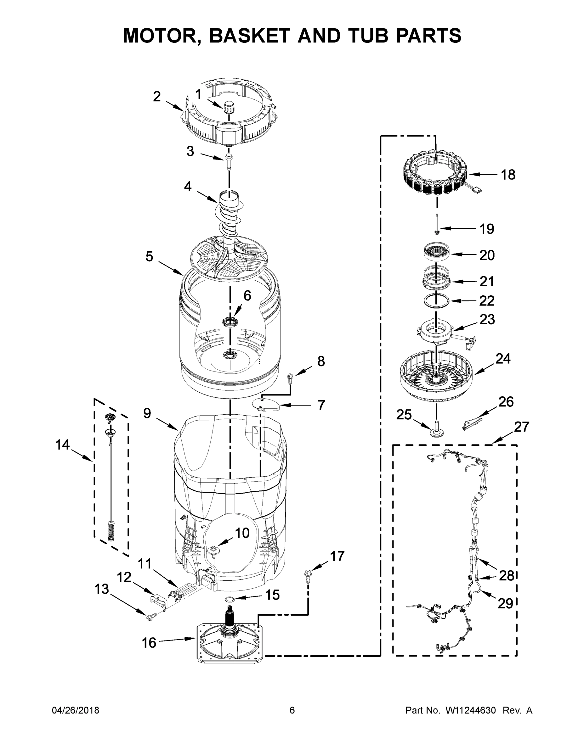 04 - MOTOR, BASKET AND TUB PARTS