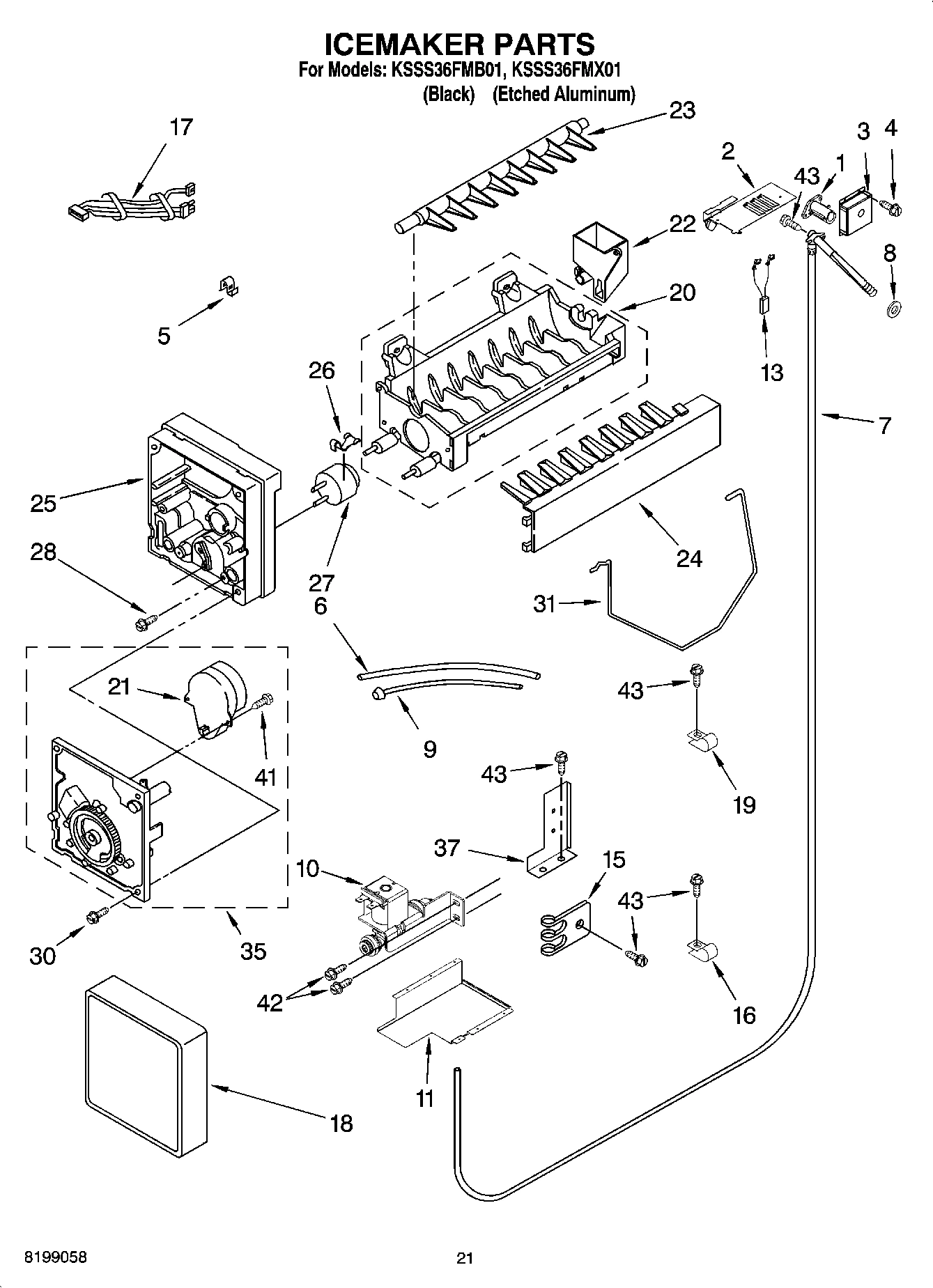 13 - ICEMAKER PARTS