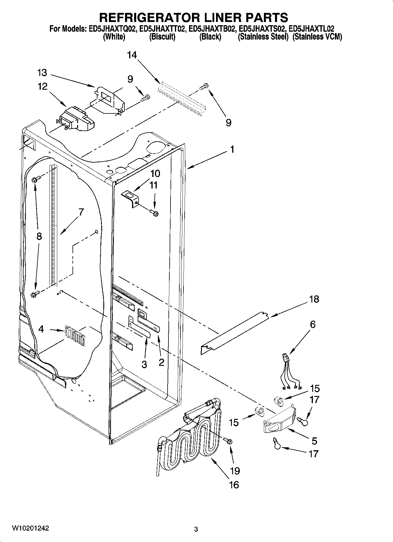 02 - REFRIGERATOR LINER PARTS