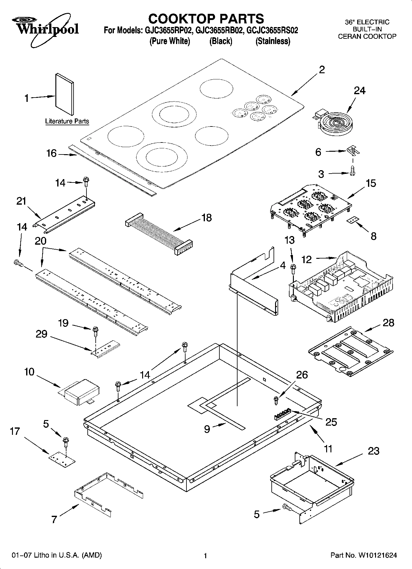 01 - COOKTOP PARTS, OPTIONAL PARTS