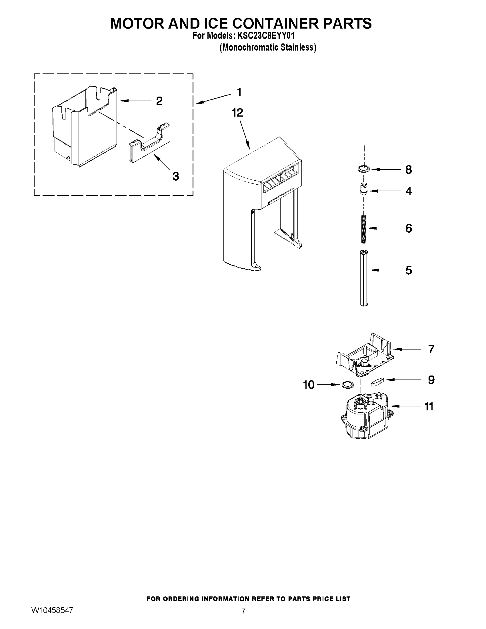 05 - MOTOR AND ICE CONTAINER PARTS