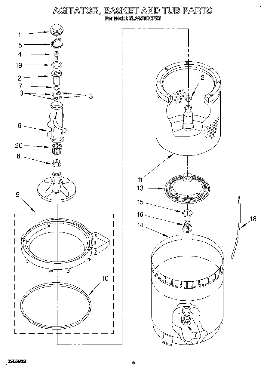 04 - AGITATOR, BASKET AND TUB
