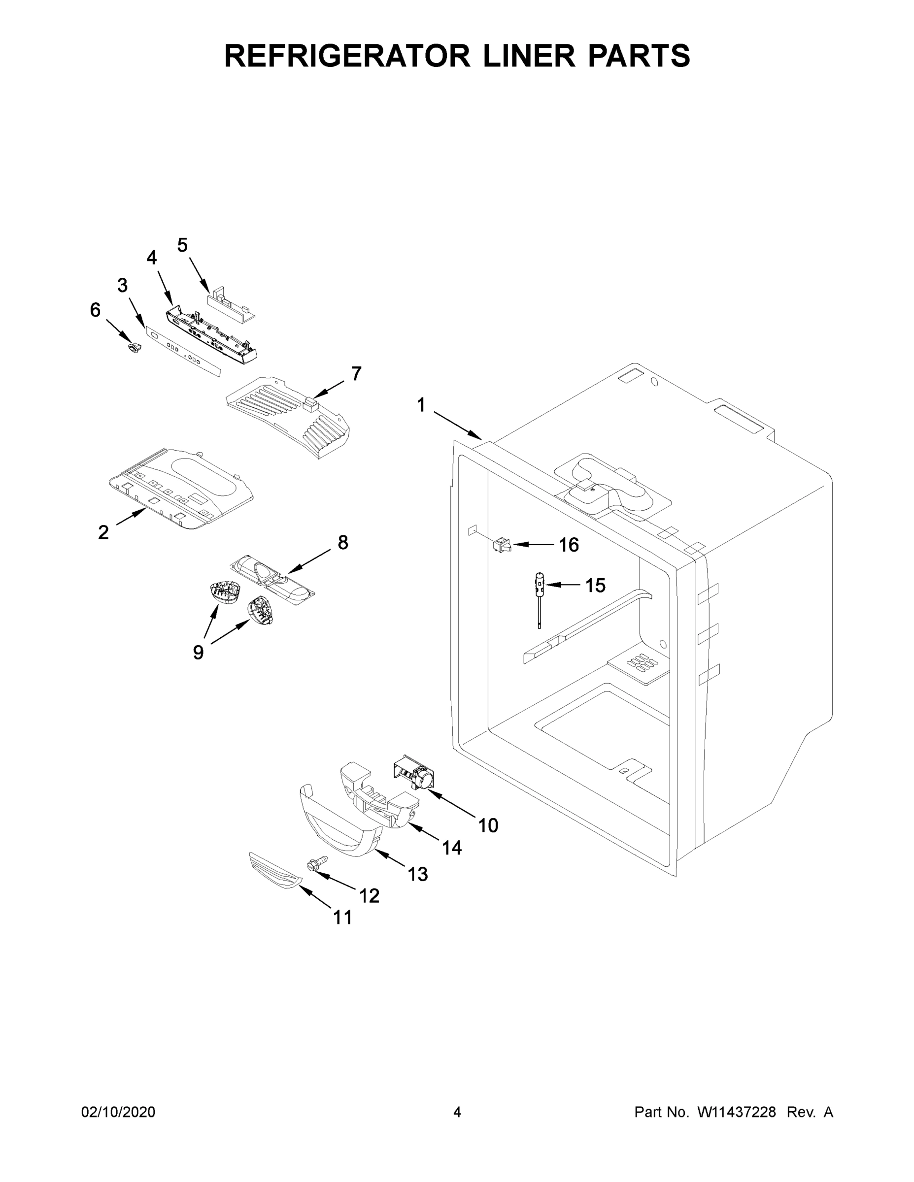03 - REFRIGERATOR LINER PARTS