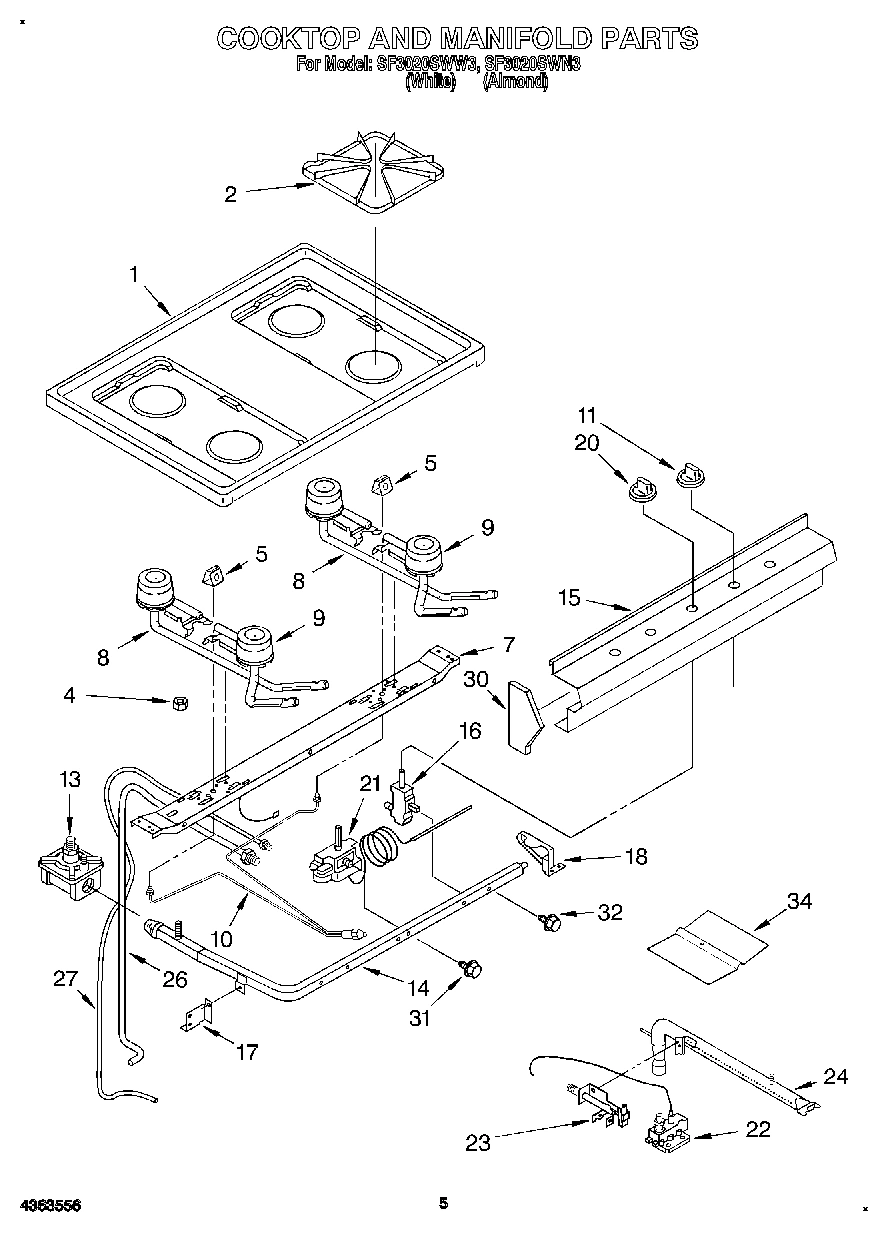 04 - COOKTOP AND MANIFOLD, LIT/OPTIONAL
