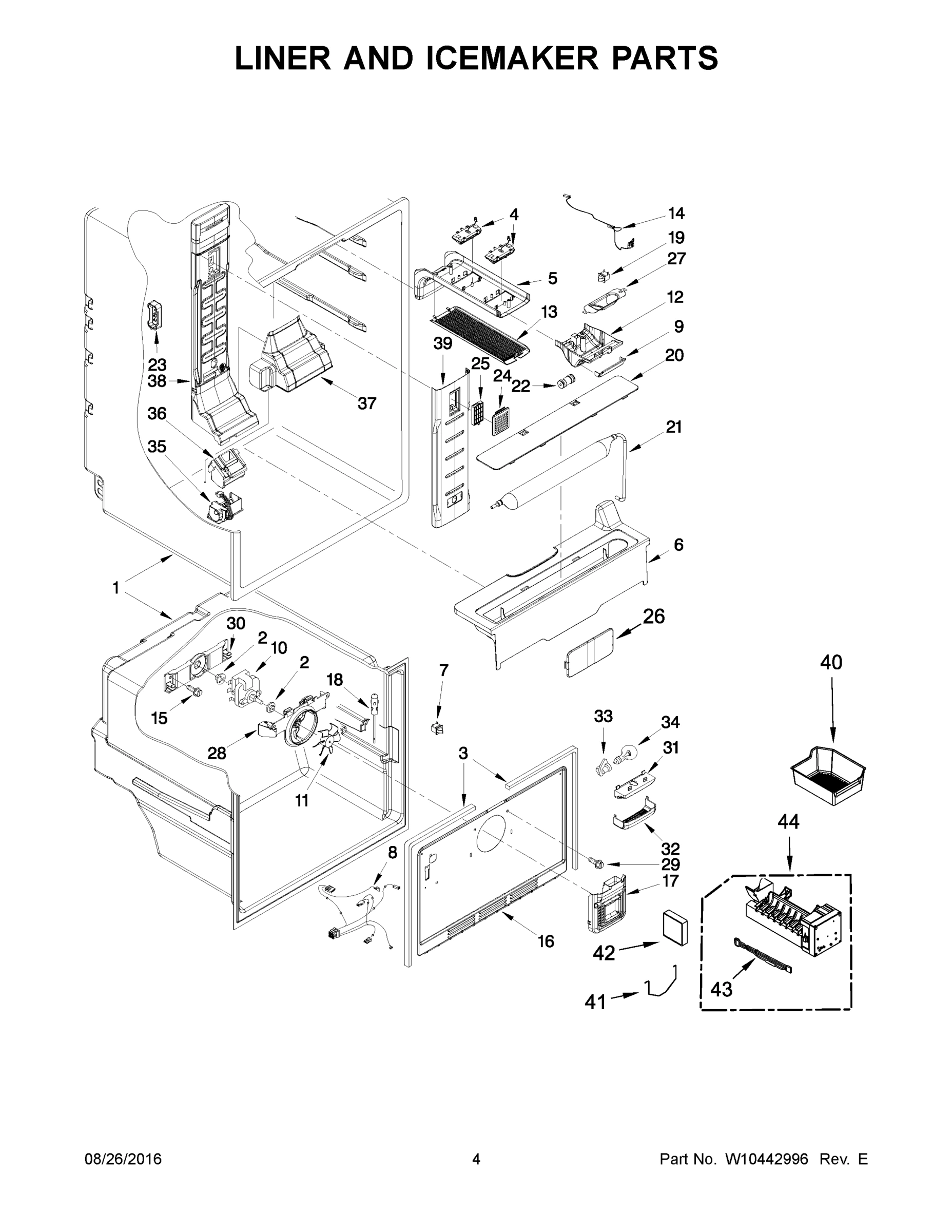 03 - LINER AND ICEMAKER PARTS