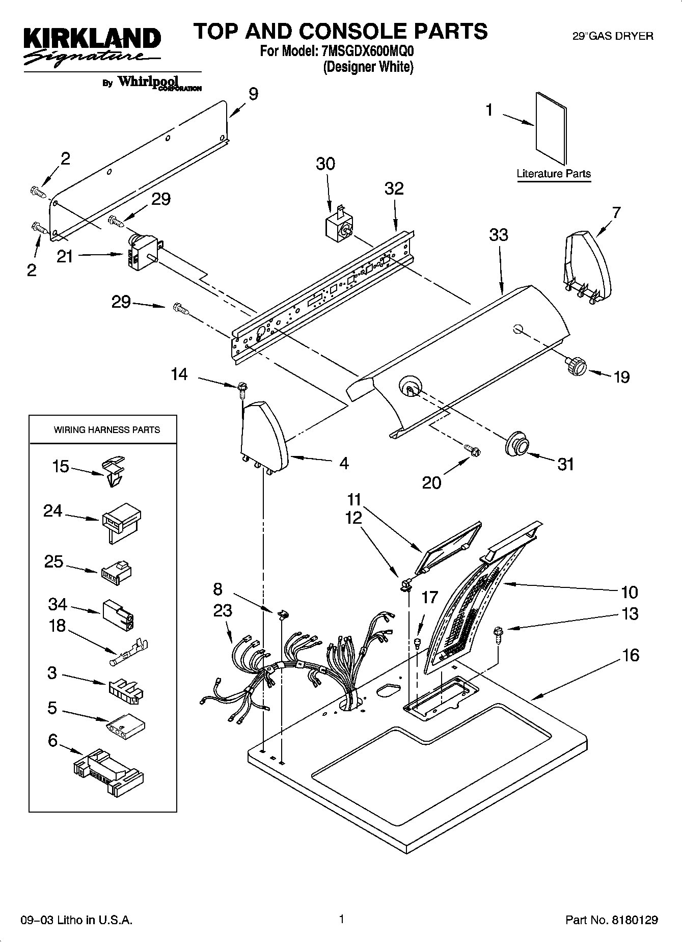 01 - TOP AND CONSOLE PARTS