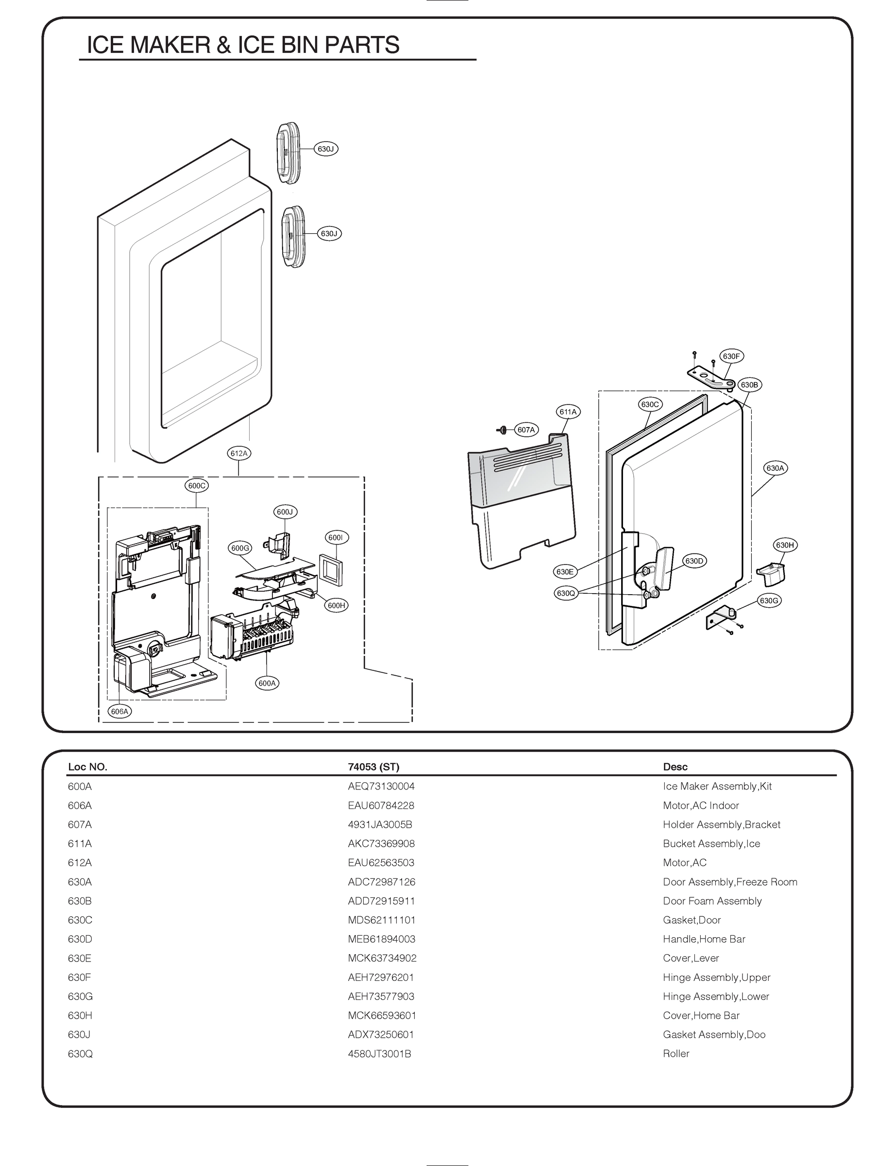 ICEMAKER & ICE BIN PARTS