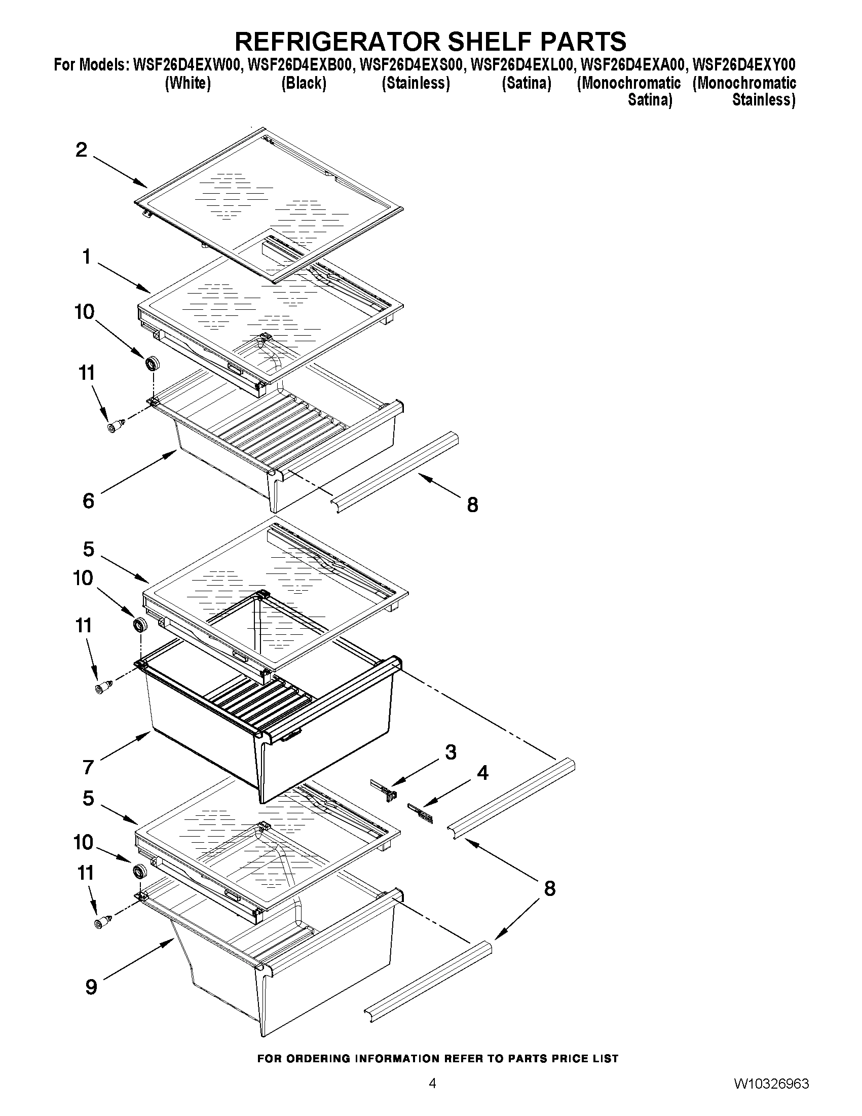 03 - REFRIGERATOR SHELF PARTS