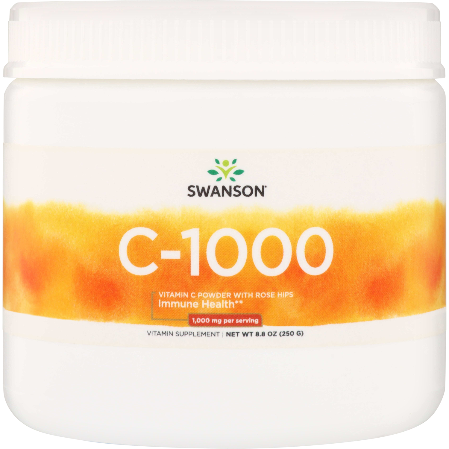 Swanson Vitamins C-1000 Vitamin C Powder with Rose Hips | 1000 mg 8.8 oz Powder