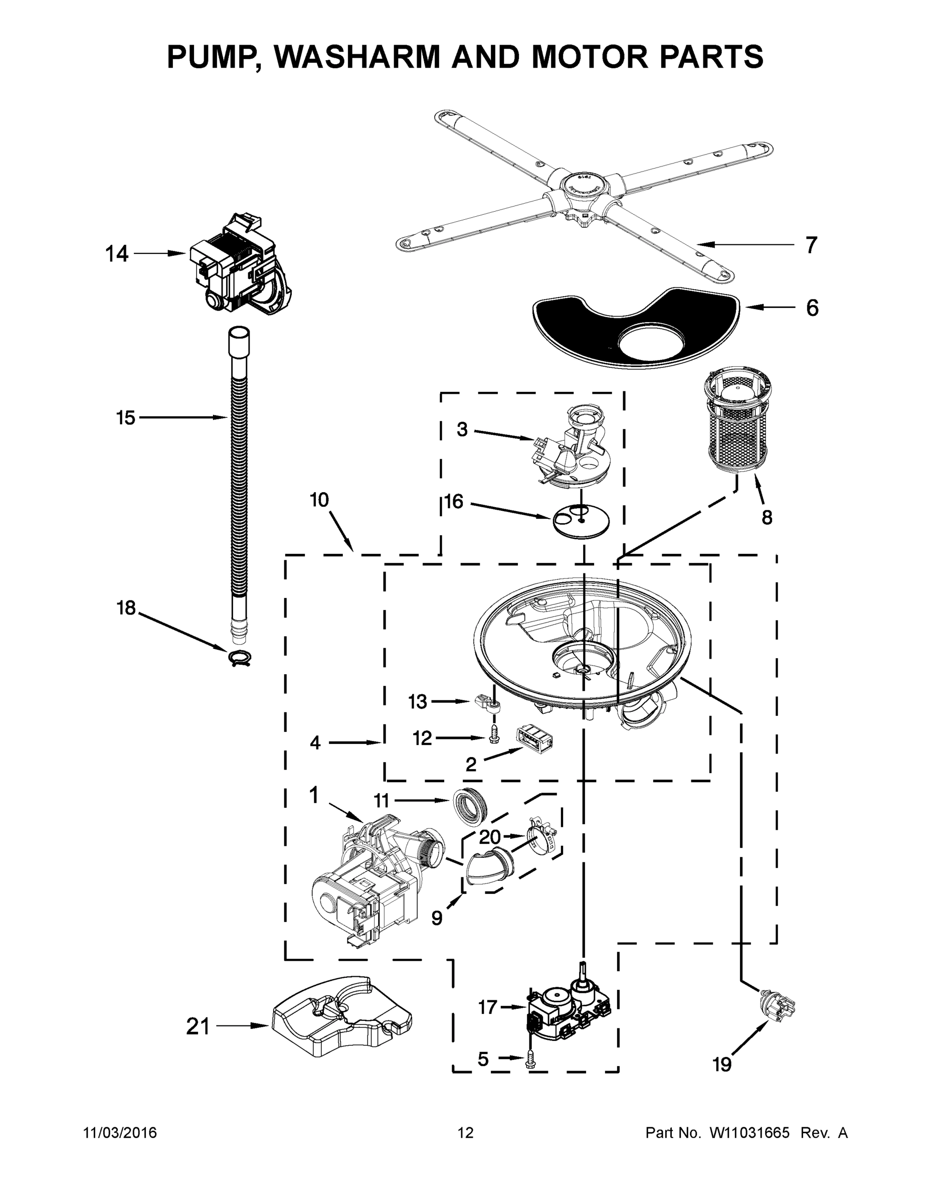 07 - PUMP, WASHARM AND MOTOR PARTS
