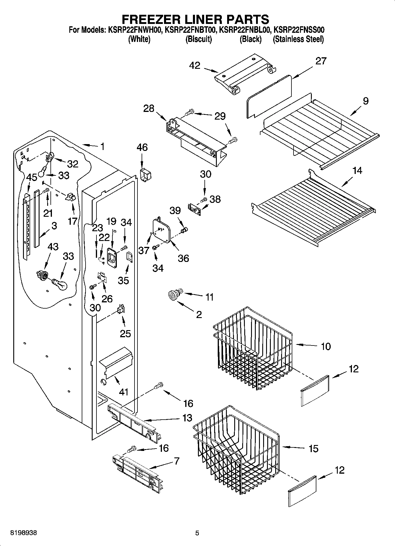 04 - FREEZER LINER PARTS
