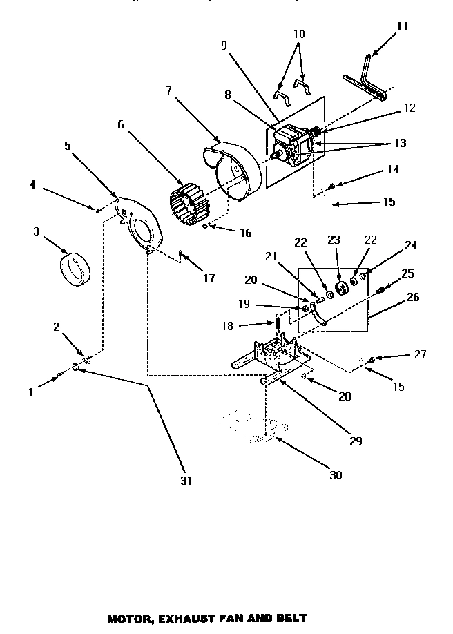 10 - MOTOR, EXHAUST FAN & BELT