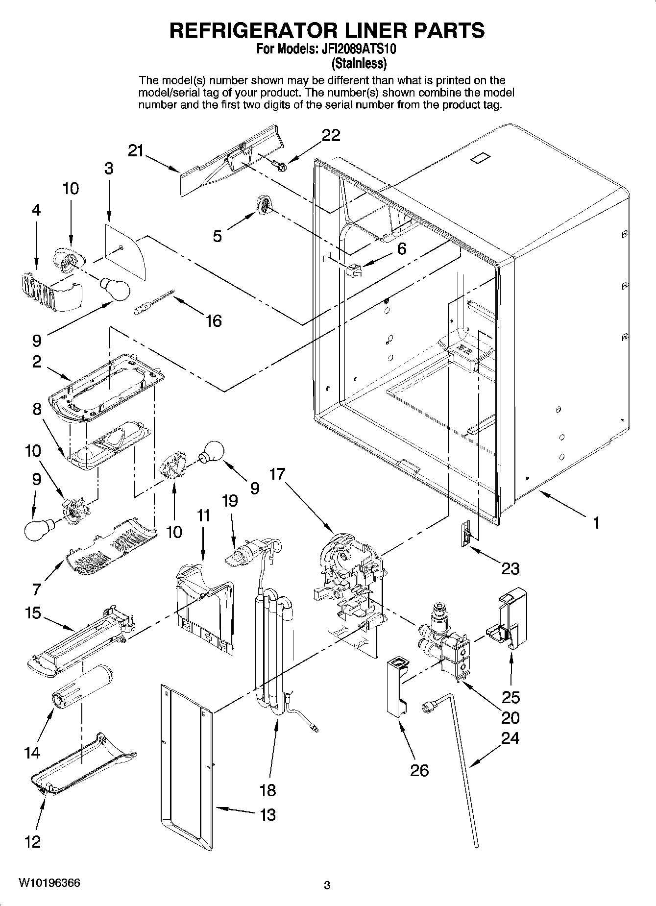 02 - REFRIGERATOR LINER PARTS