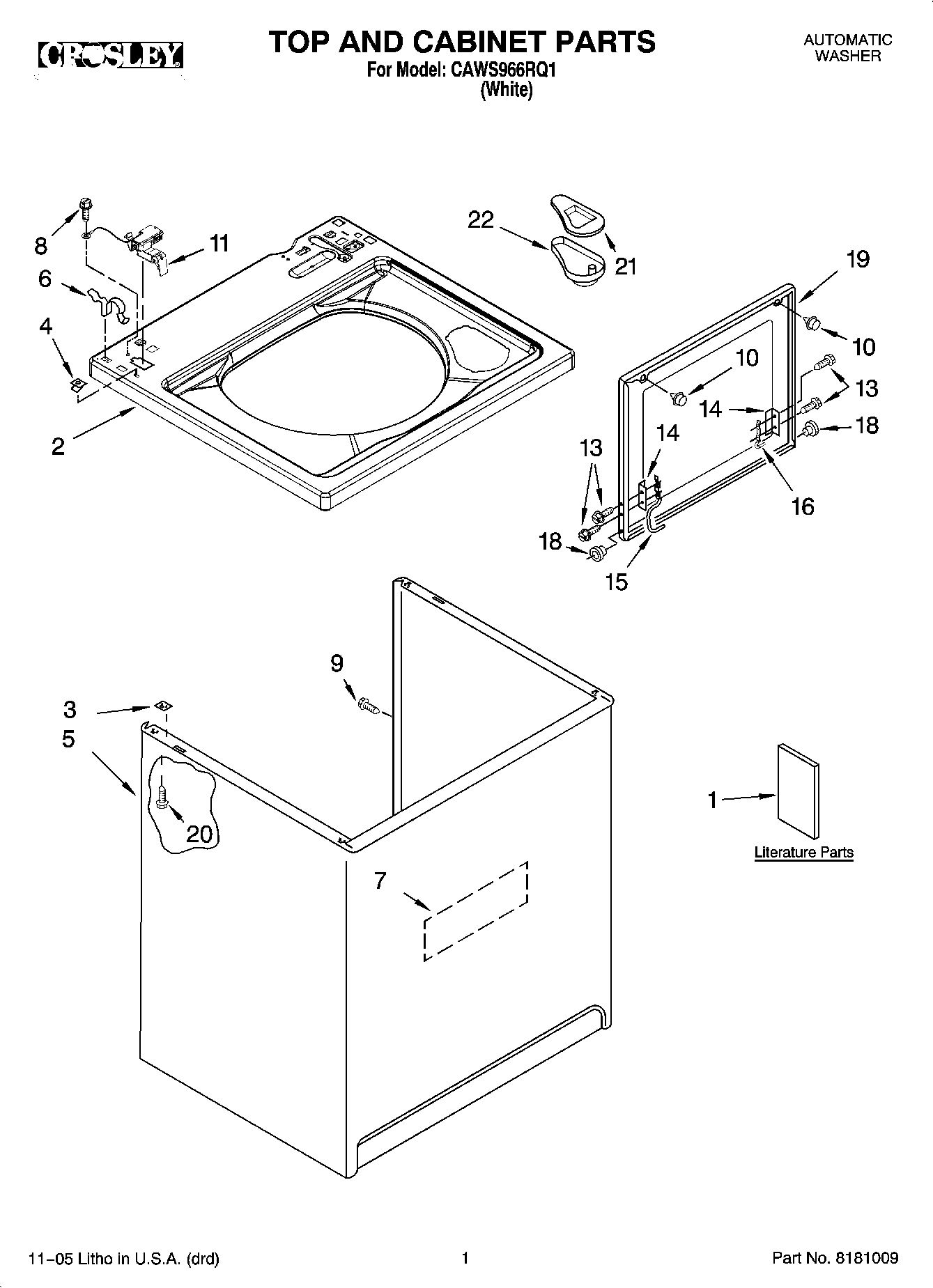 01 - TOP AND CABINET PARTS