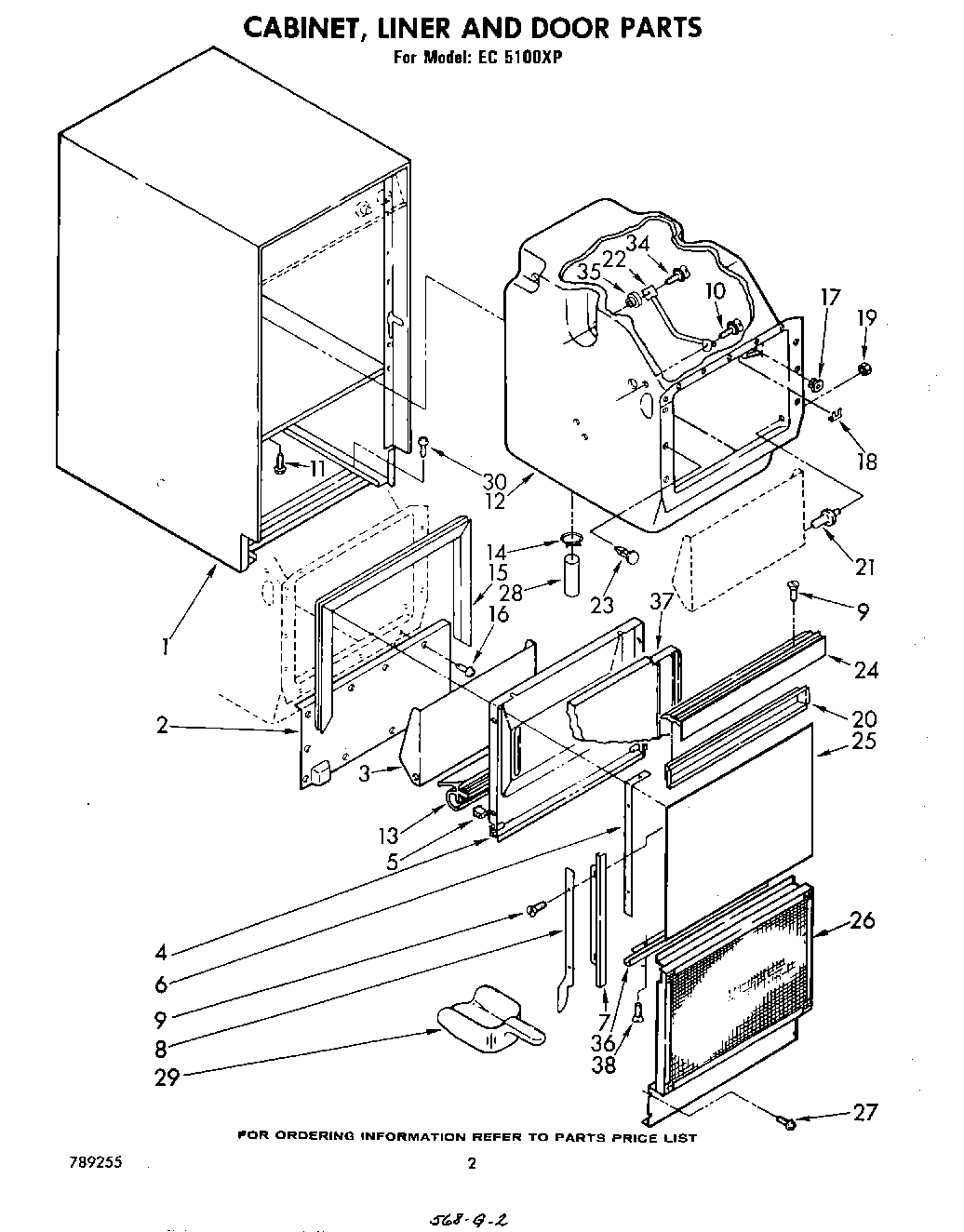 02 - CABINET, LINER AND DOOR , LIT/OPTIONAL