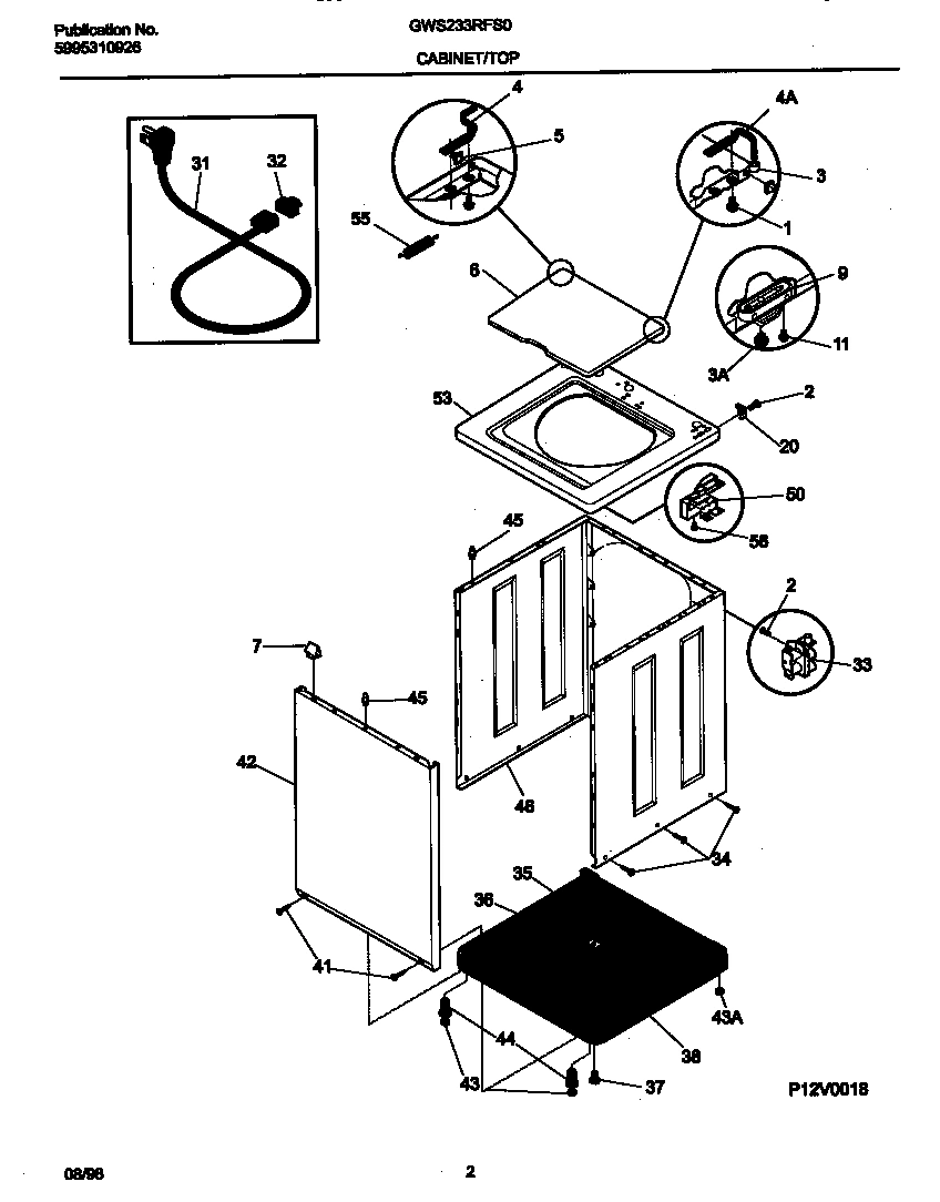 02 - WASHER CABINET,TOP