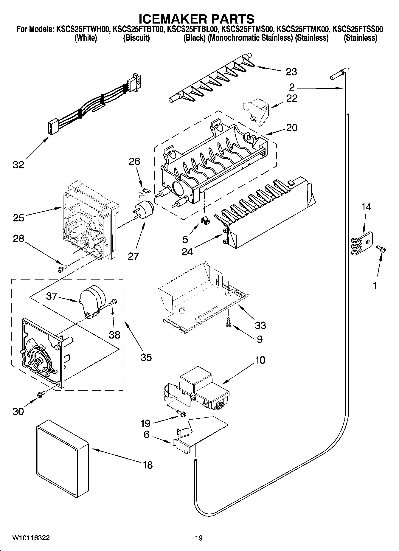 12 - ICEMAKER PARTS, OPTIONAL PARTS (NOT INCLUDED)