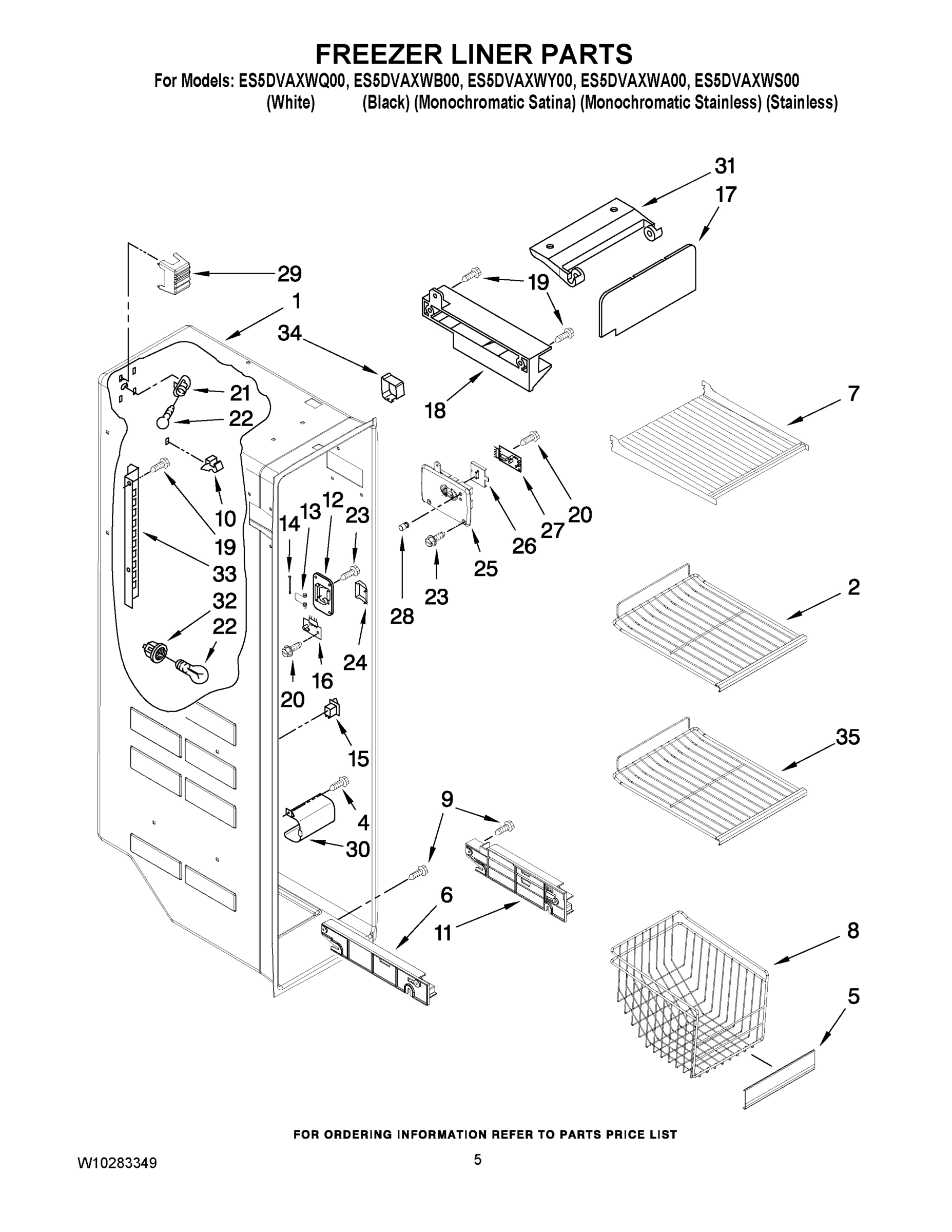 04 - FREEZER LINER PARTS