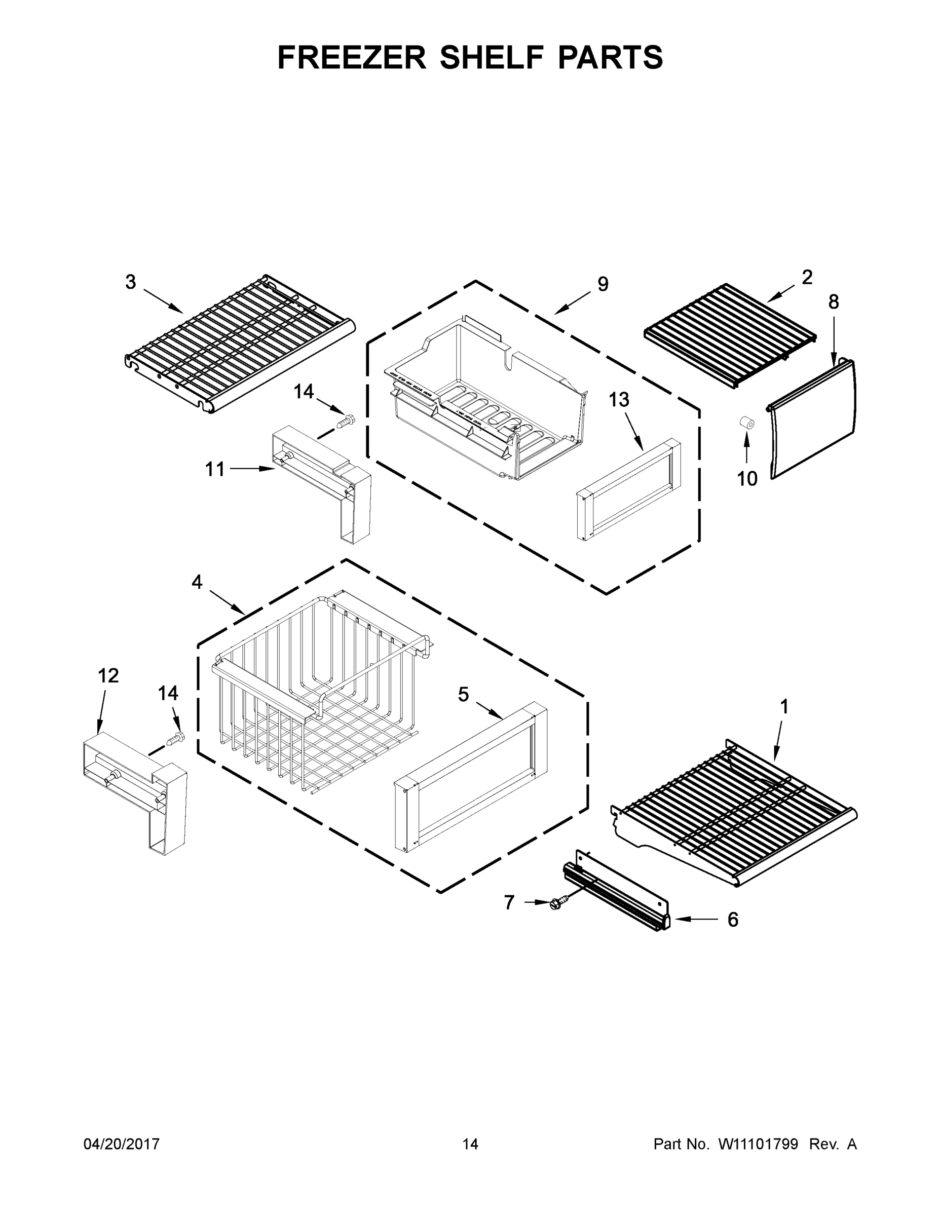 08 - FREEZER SHELF PARTS