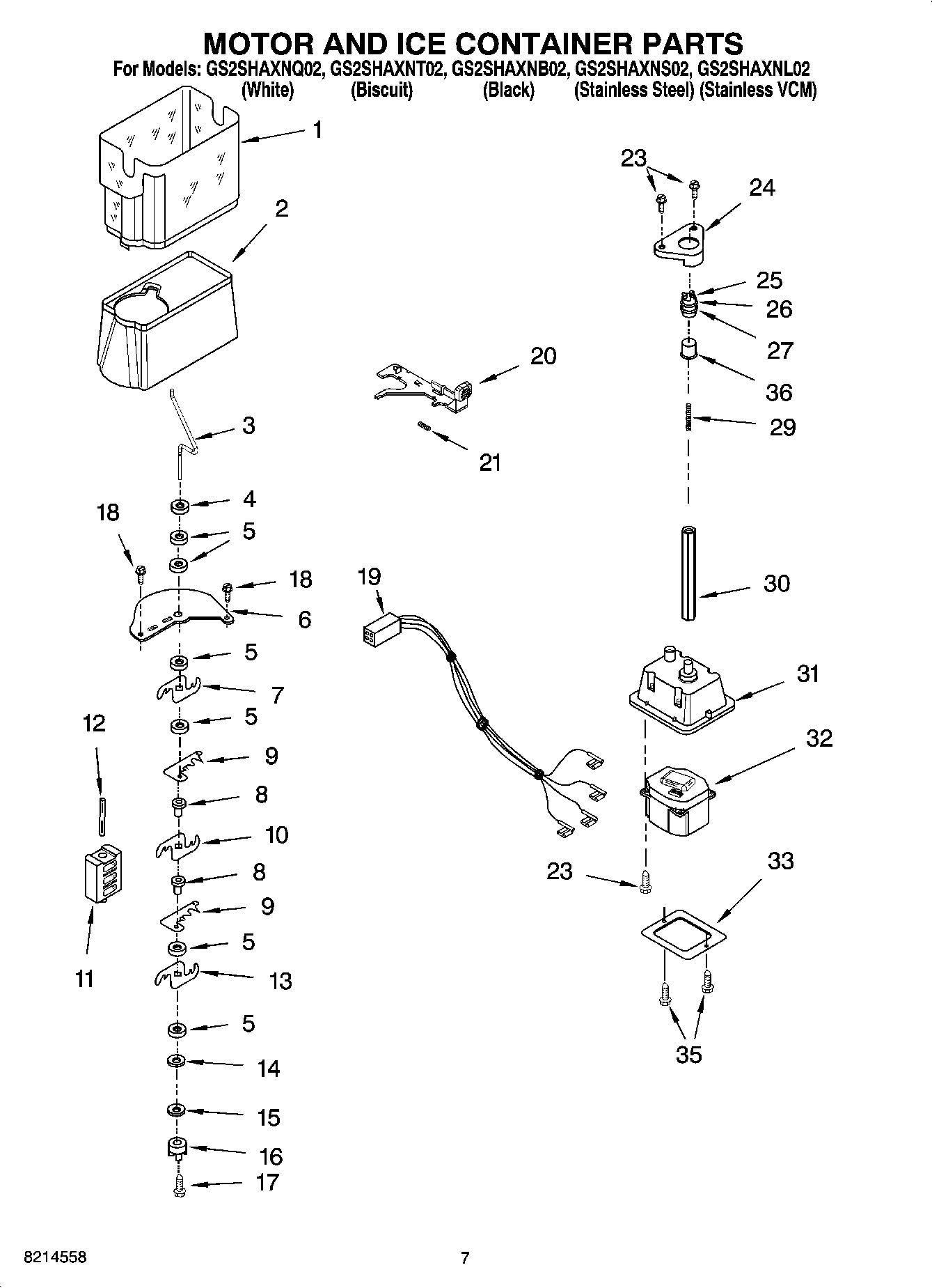 05 - MOTOR AND ICE CONTAINER PARTS