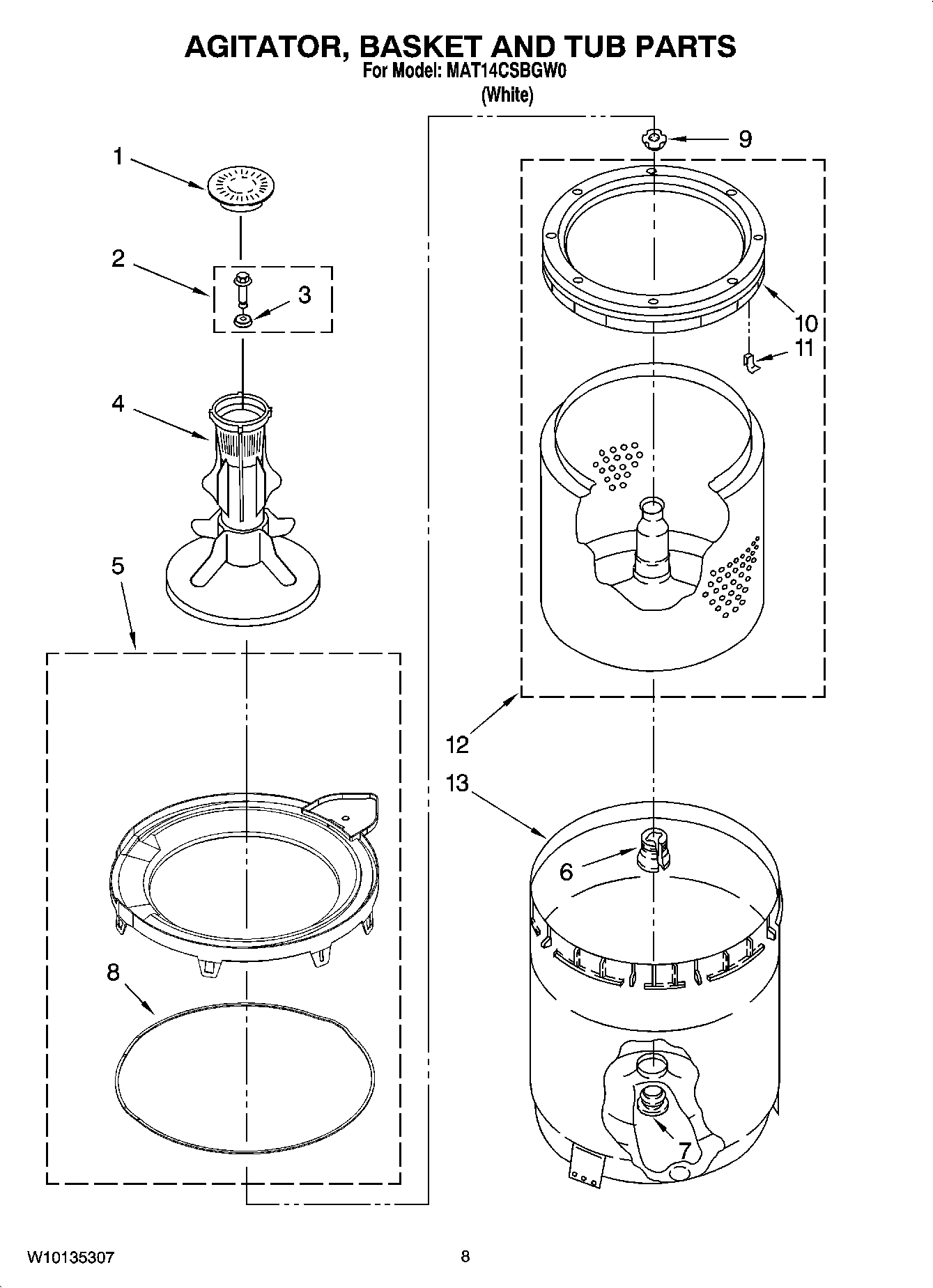 05 - AGITATOR, BASKET AND TUB PARTS