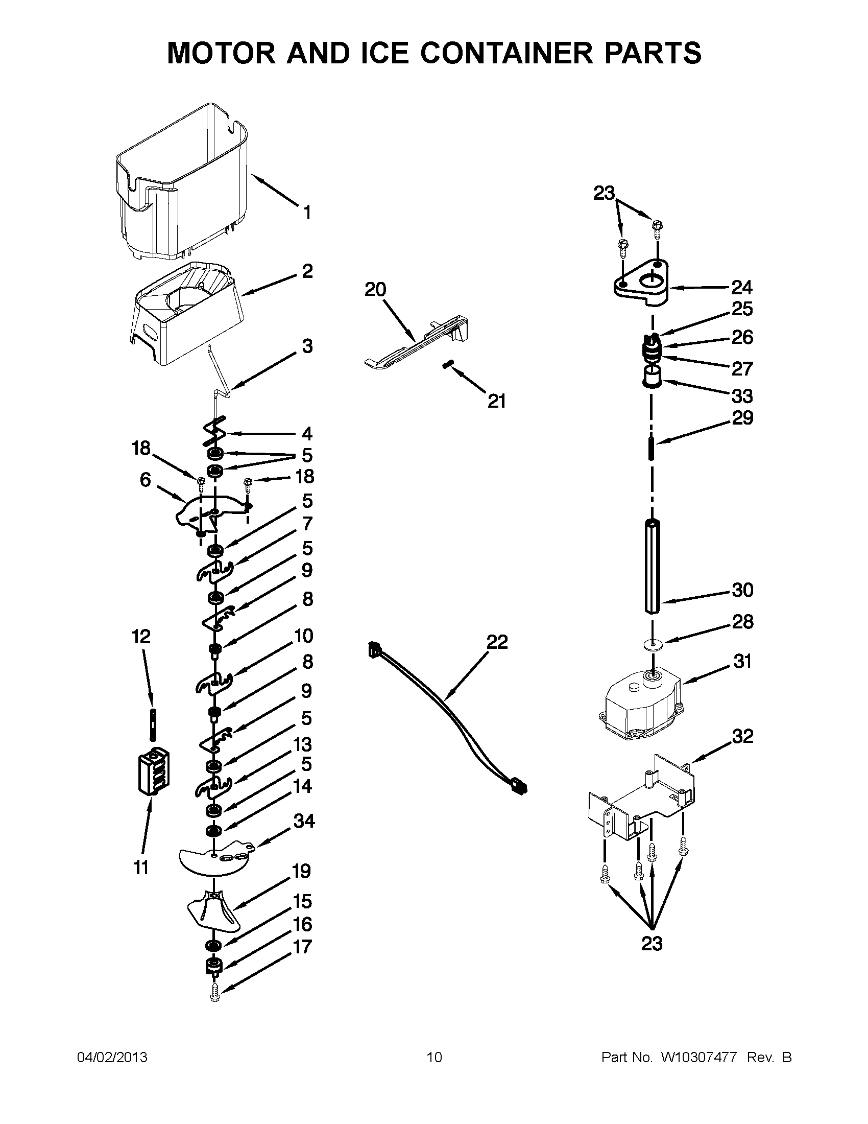 05 - MOTOR AND ICE CONTAINER PARTS