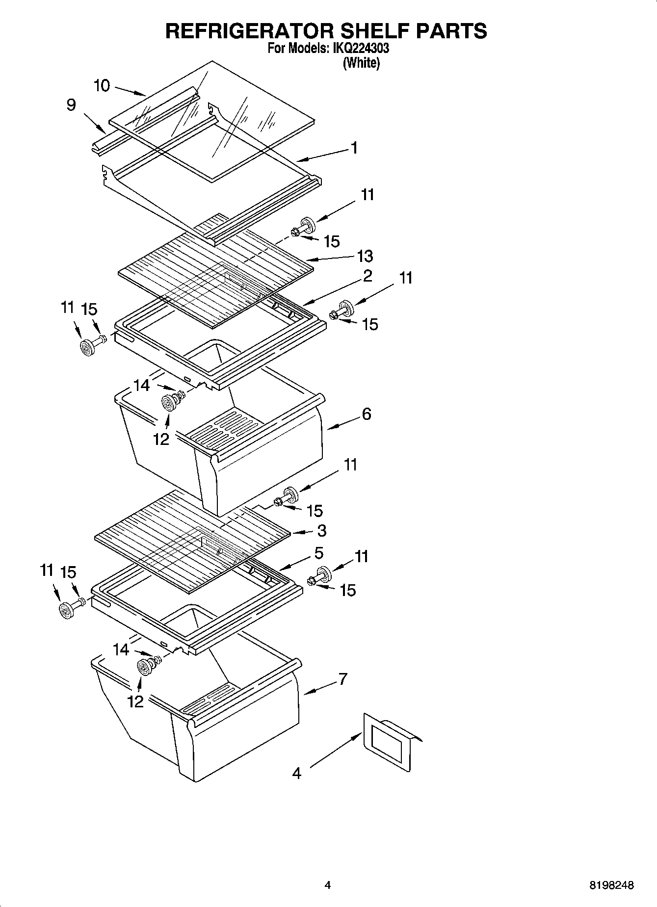 03 - REFRIGERATOR SHELF PARTS
