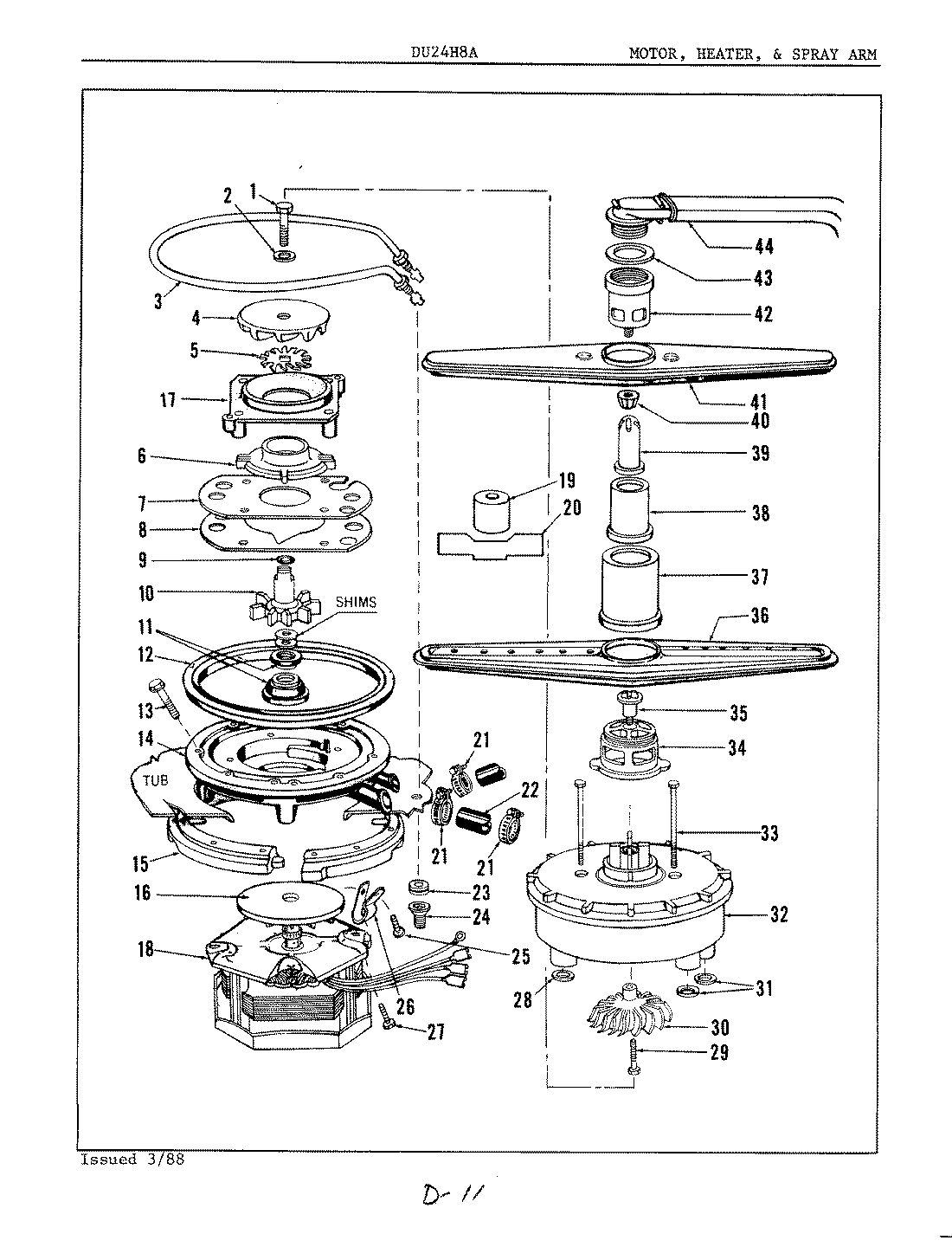 05 - MOTOR, HEATER & SPRAY ARM