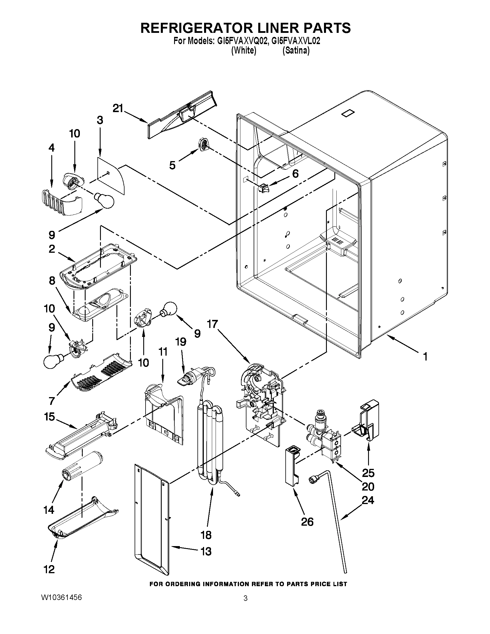 02 - REFRIGERATOR LINER PARTS